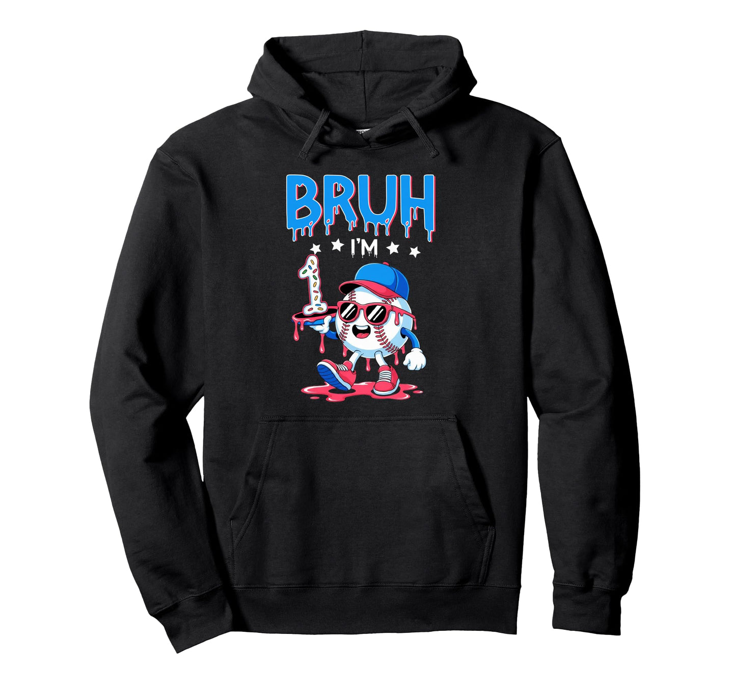 Bruh Im 1 Baseball Ice Cream Drip Its Hoodie - Trendy Graphic for Adults - T-Shirt, Sweatshirt, Hoodie