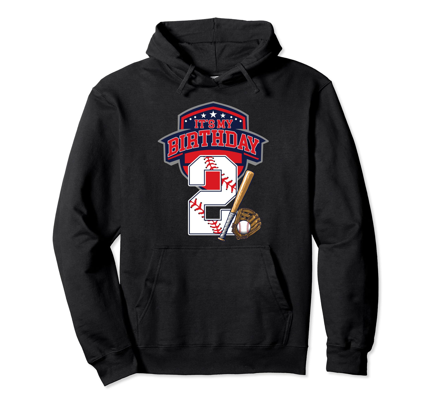 Its My 2Nd Baseball Birthday Party Hoodie - Fun Novelty Design for Adults - T-Shirt, Sweatshirt, Hoodie