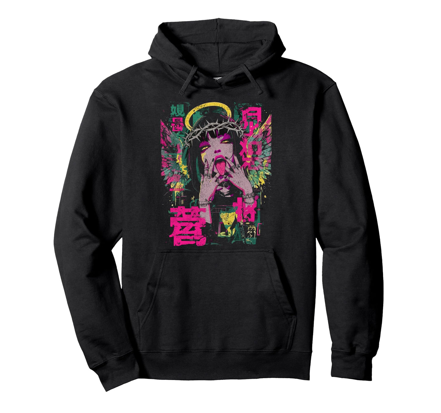 Japanese Streetwear Anime Gothic Hoodie - Unique Graphic for Adults - T-Shirt, Sweatshirt, Hoodie