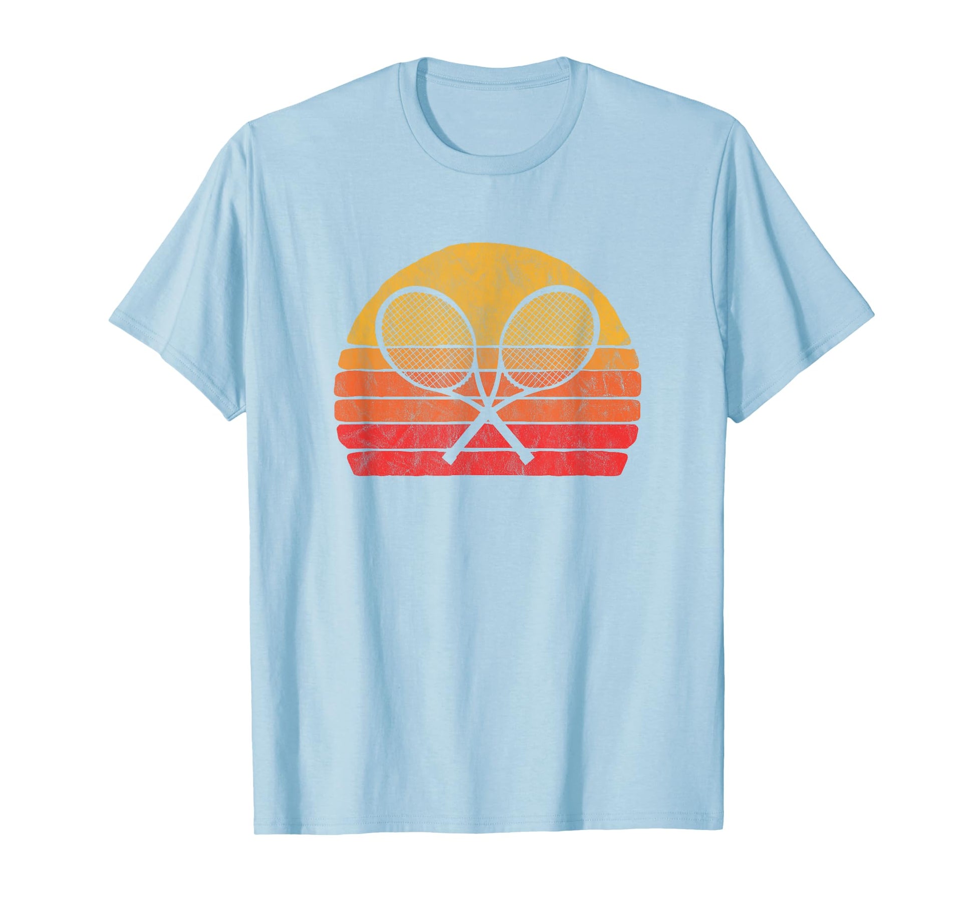 Crossed Tennis Racquets 80S Sun T-Shirt - Trendy Graphic for Adults - T-Shirt, Sweatshirt, Hoodie