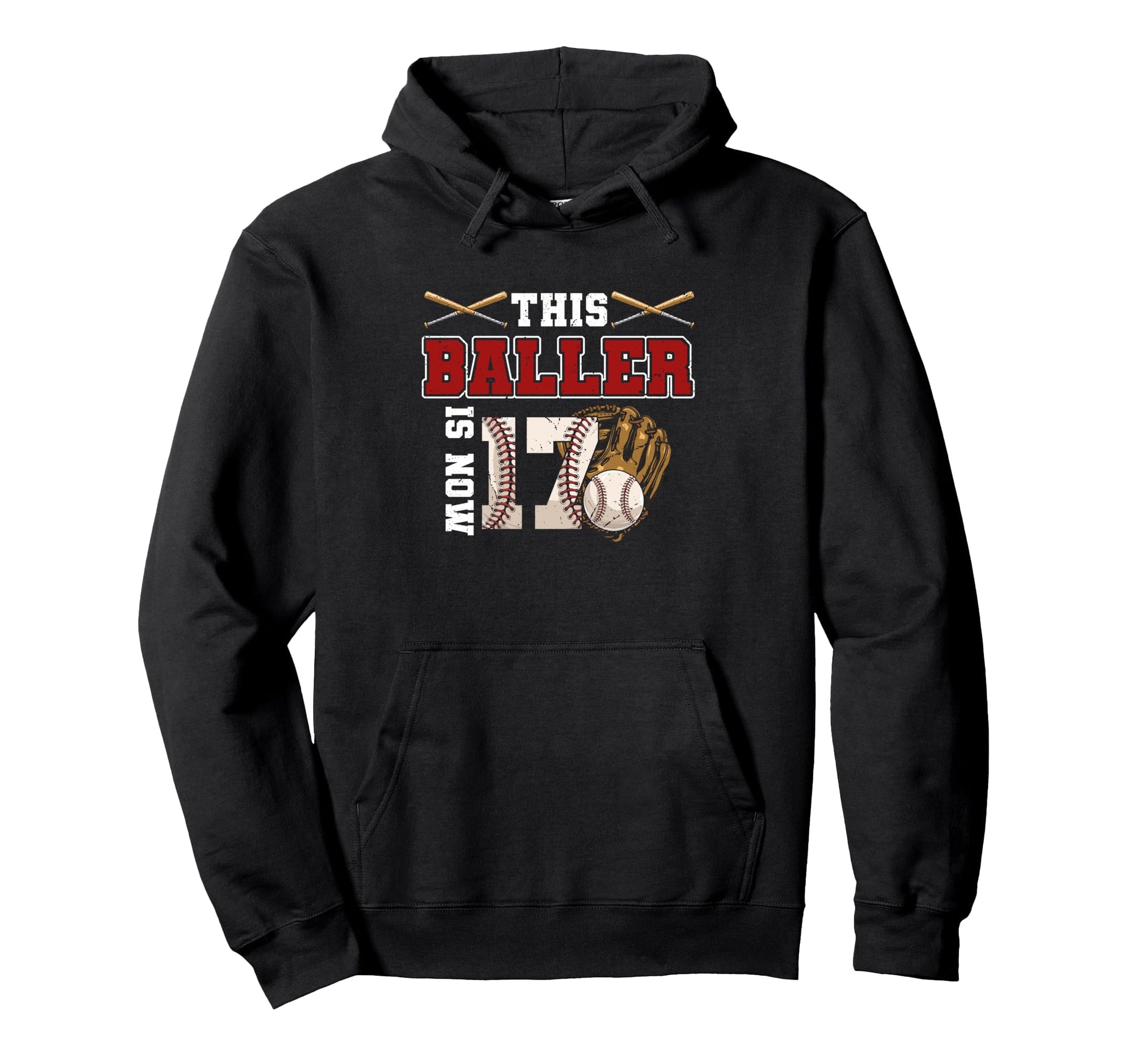 17Th Birthday Baseball Seventeen Year Old Hoodie - Novelty Apparel Unisex - T-Shirt, Sweatshirt, Hoodie