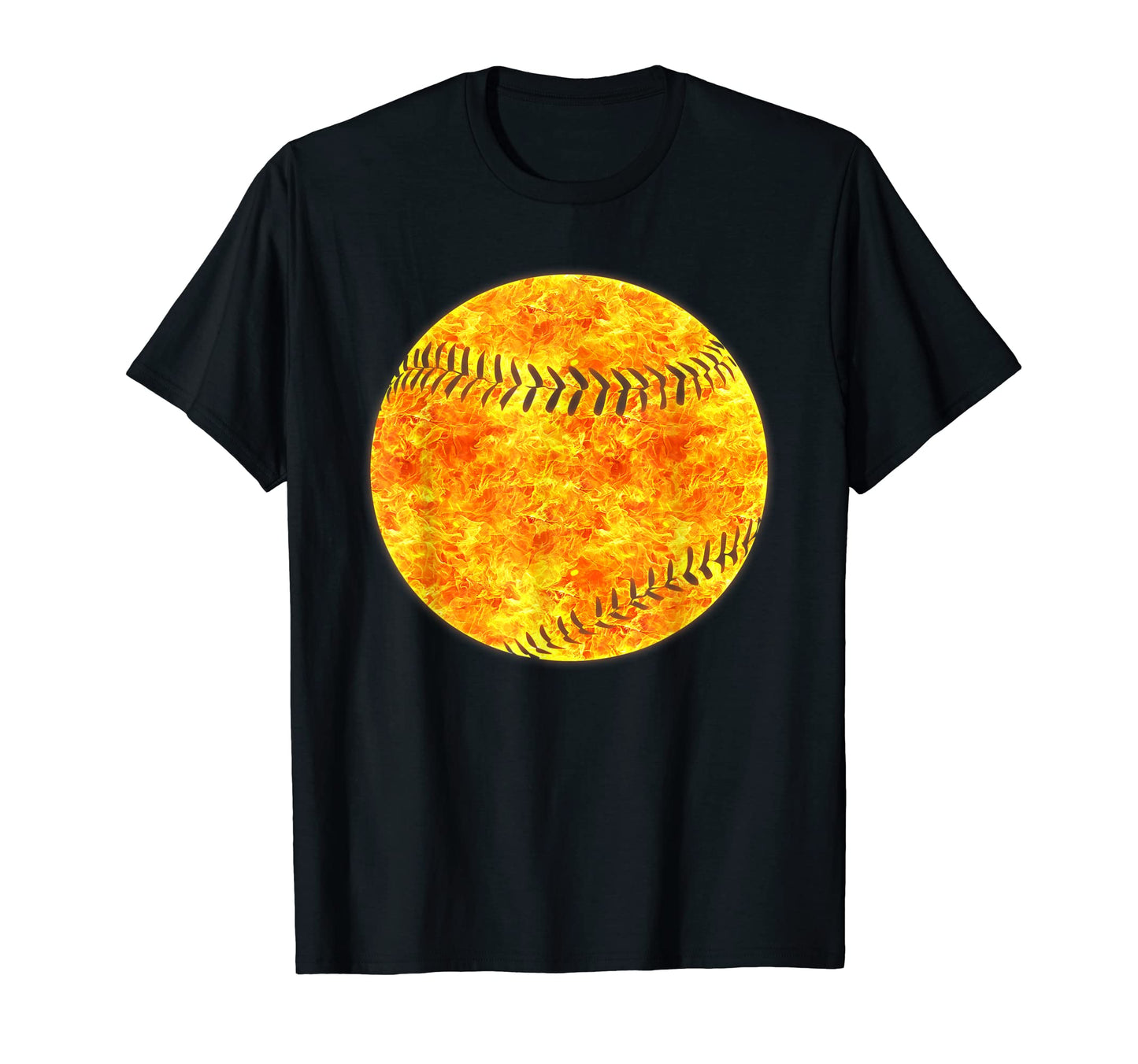 Baseball Sports Ball Fire Flames T-Shirt - Casual Everyday Wear Unisex - T-Shirt, Sweatshirt, Hoodie