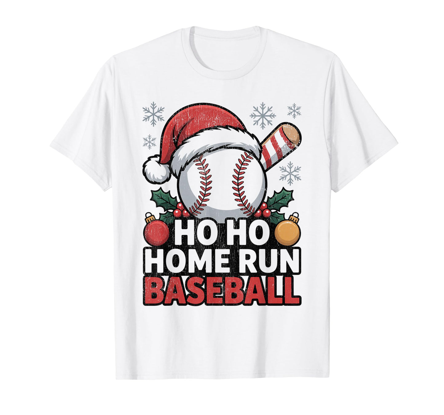 Ho Ho Home Run Funny Baseball T-Shirt - Casual Everyday Wear for Adults - T-Shirt, Sweatshirt, Hoodie