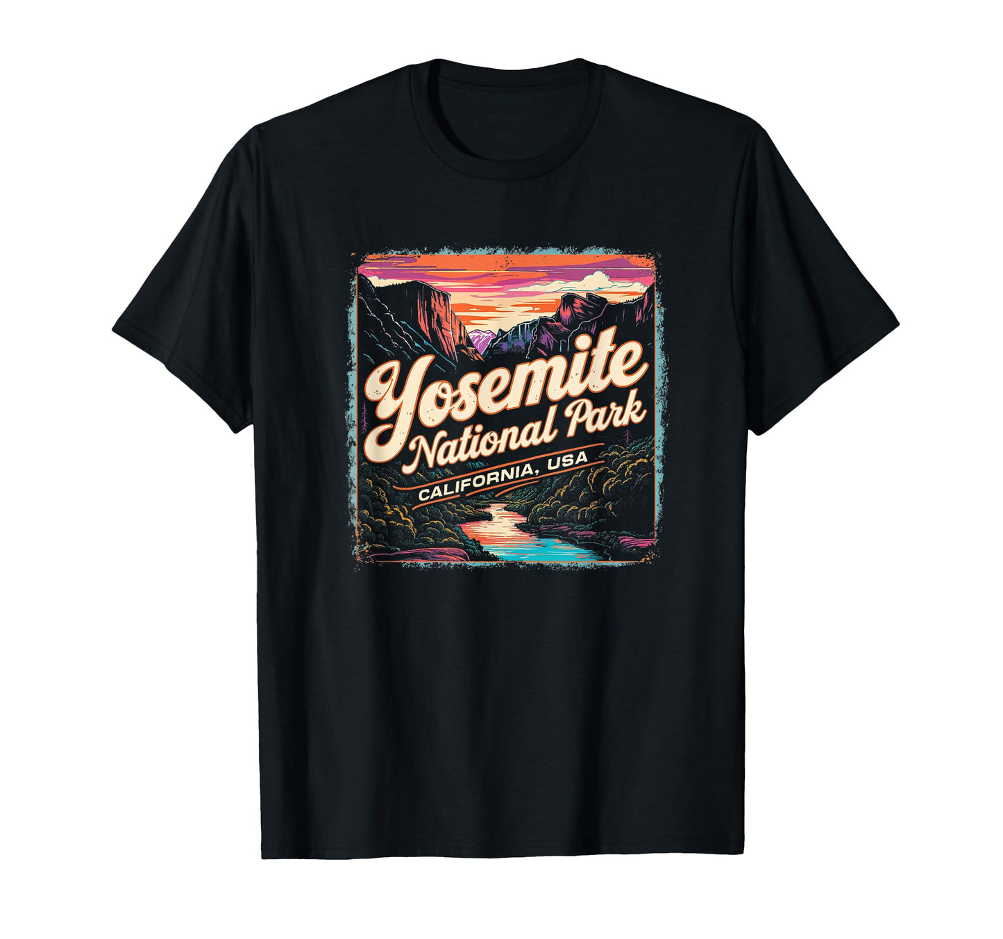 Yosemite National Park Sunsetnatural T-Shirt - Custom Art Print Unisex - T-Shirt, Sweatshirt, Hoodie