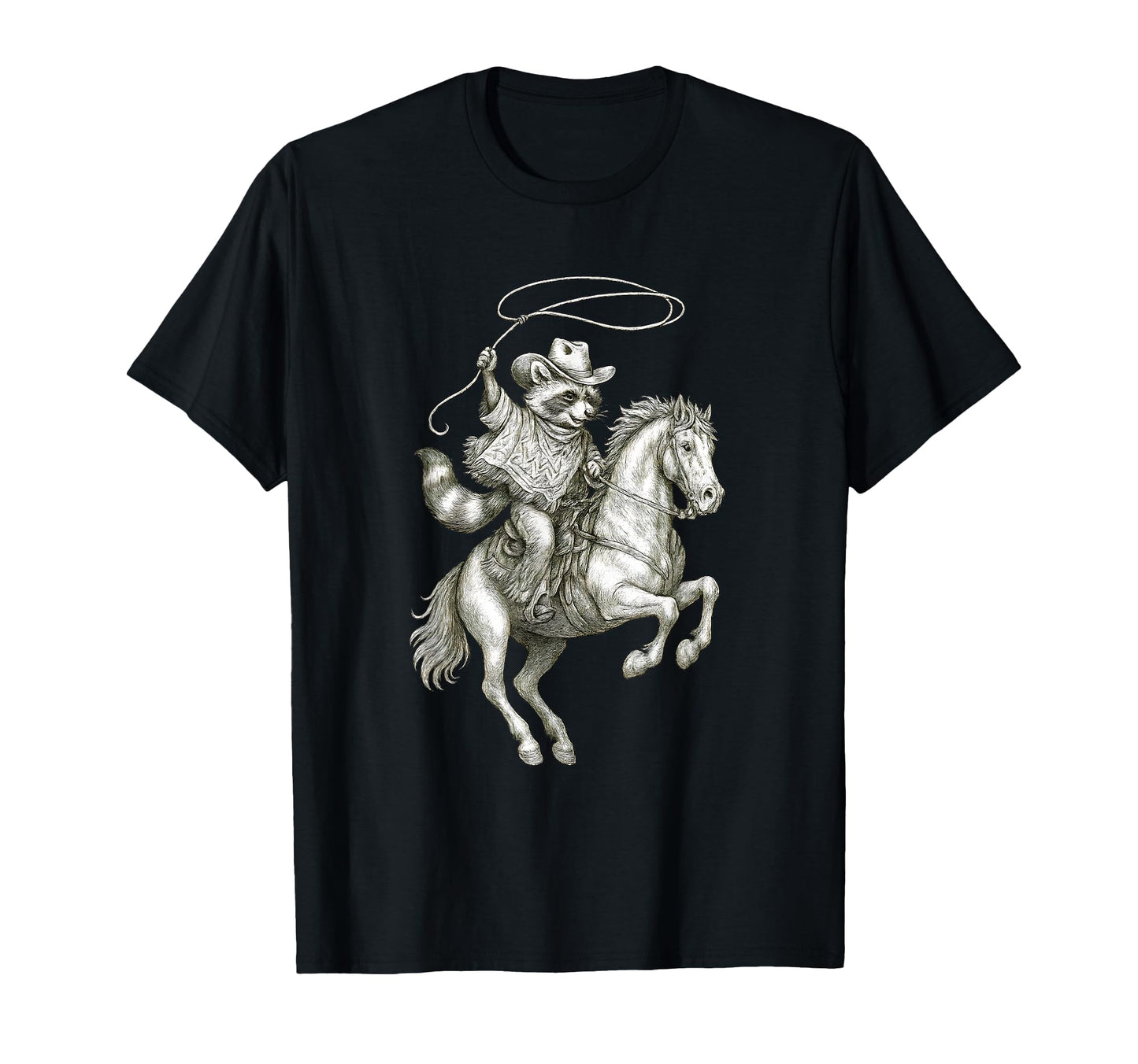 Raccoon Cowboy Western Country T-Shirt - Novelty Apparel Unisex - T-Shirt, Sweatshirt, Hoodie