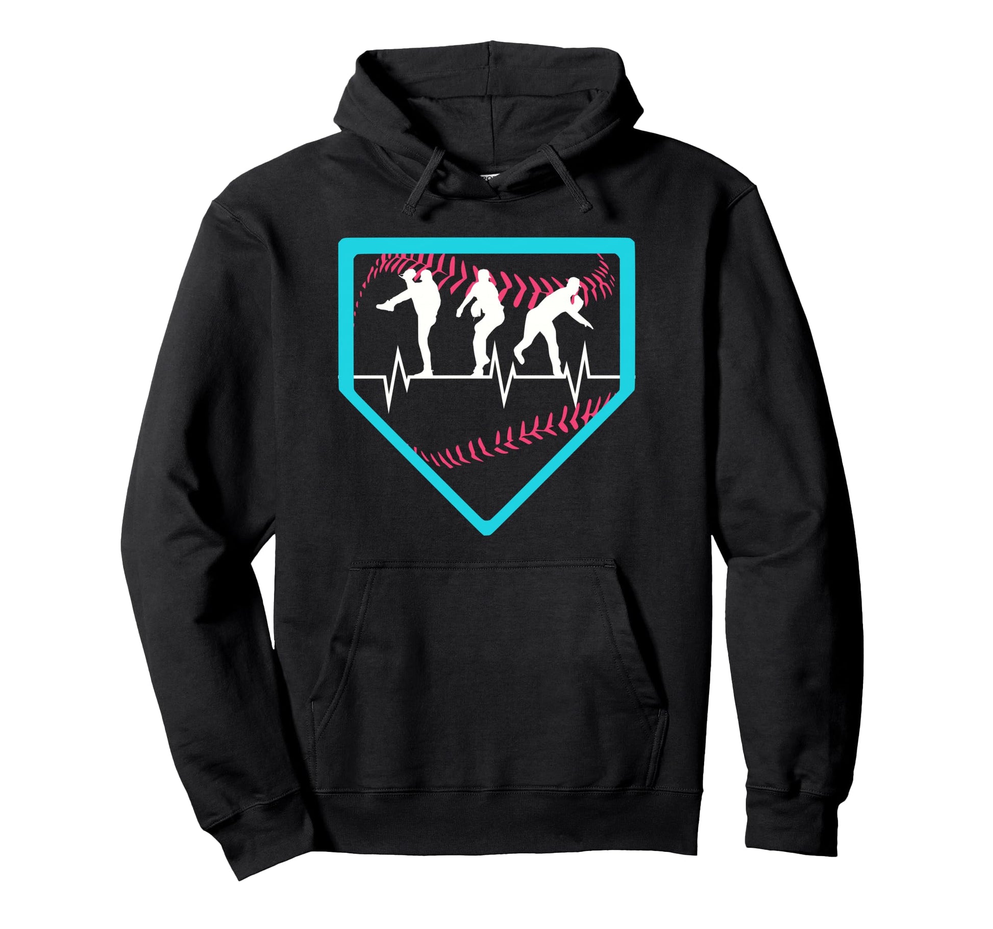 Funny Baseball Home Plate Drip Heartbeat Hoodie - Streetwear Style Unisex - T-Shirt, Sweatshirt, Hoodie