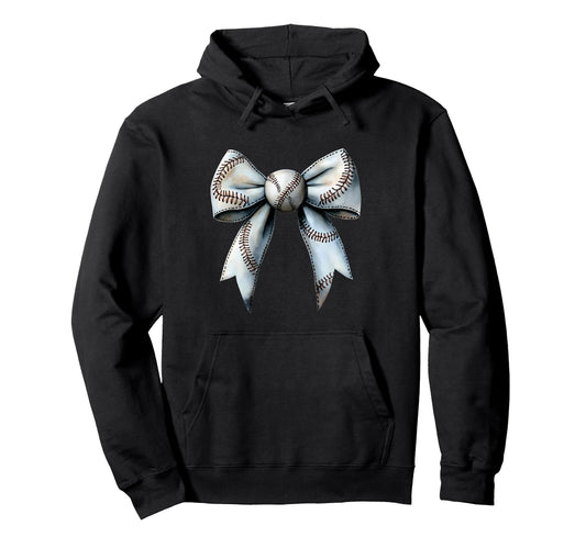 Baseball Coquette Bow Baseball Mom Hoodie - Casual Everyday Wear Unisex - T-Shirt, Sweatshirt, Hoodie