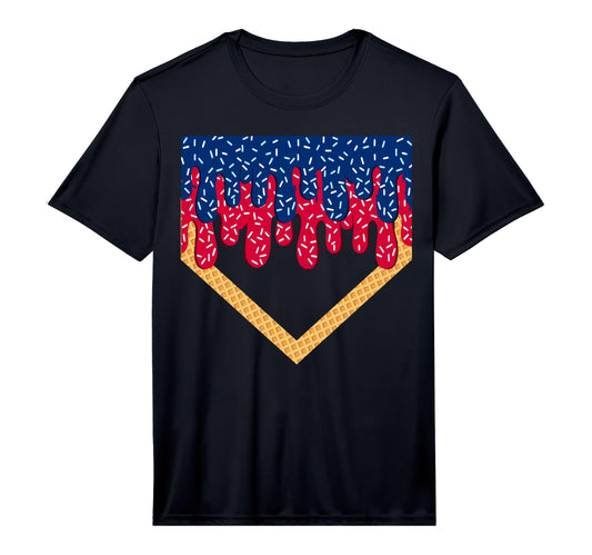 Baseball Drip Home Plate Ice T-Shirt - Casual Everyday Wear Men Women - T-Shirt, Sweatshirt, Hoodie