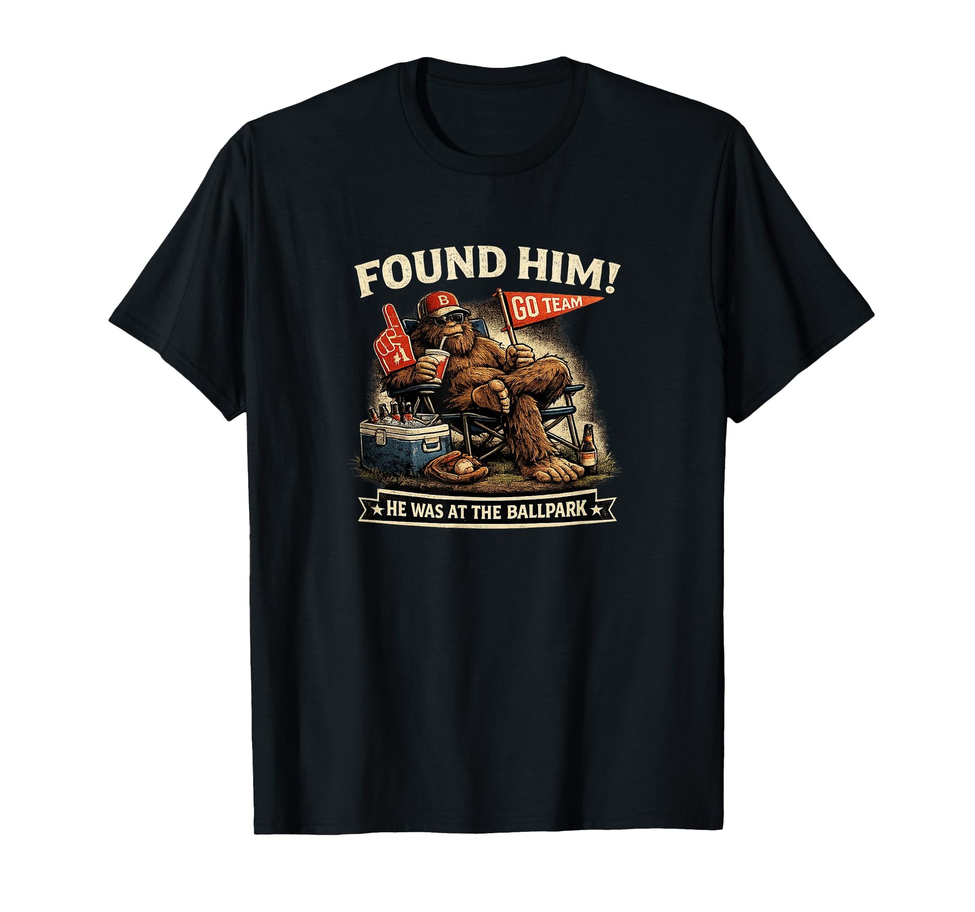 Funny Sasquatch Baseball Theme Found T-Shirt - Minimalist Print for Adults - T-Shirt, Sweatshirt, Hoodie
