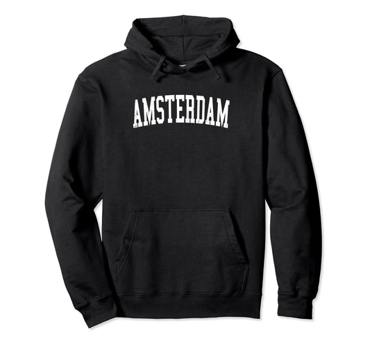 Amsterdam Netherlands Distressed Hoodie - Custom Art Print for Adults - T-Shirt, Sweatshirt, Hoodie