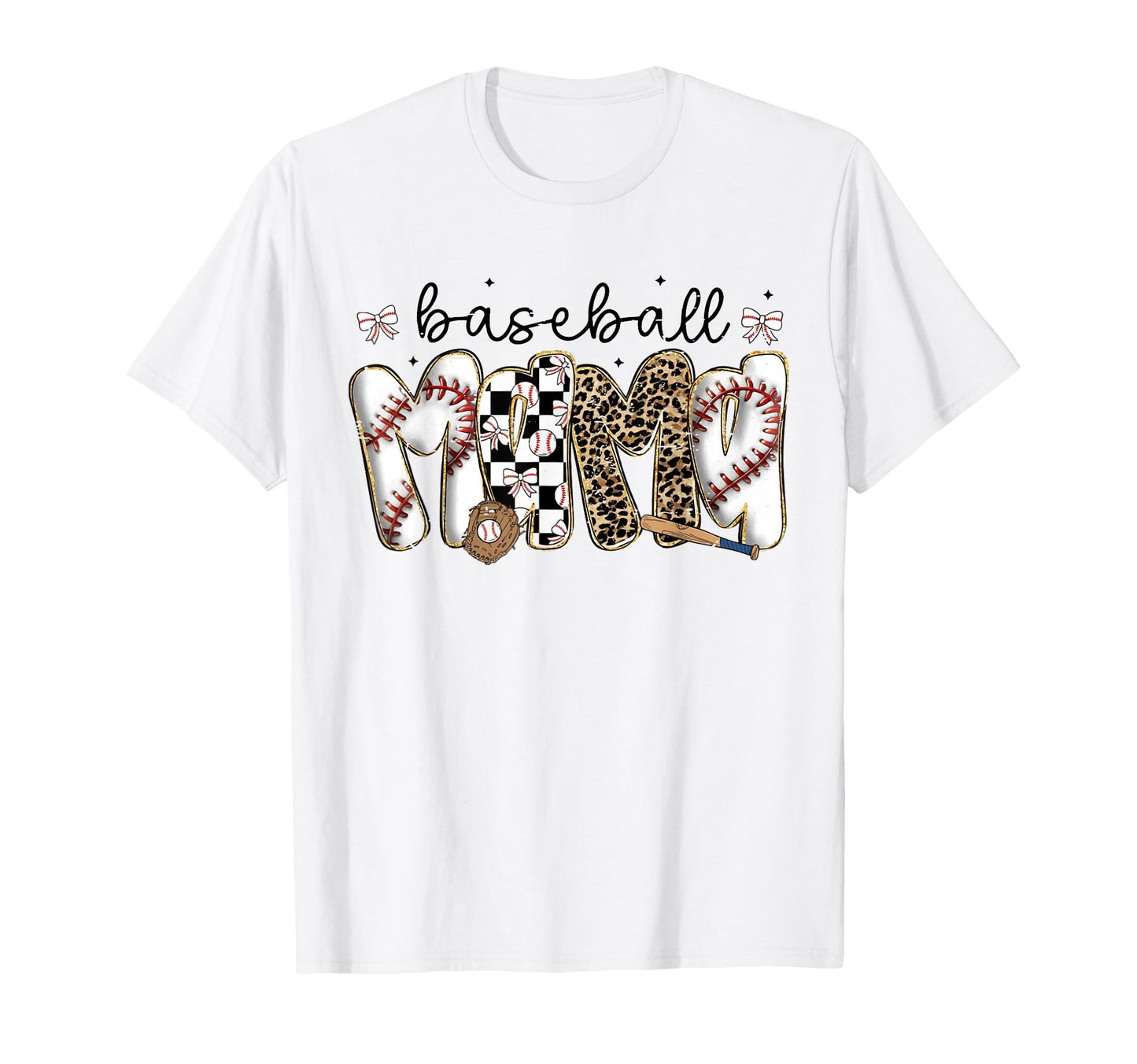Checkered Coquette Baseball Mama Team T-Shirt - Novelty Apparel Men Women - T-Shirt, Sweatshirt, Hoodie