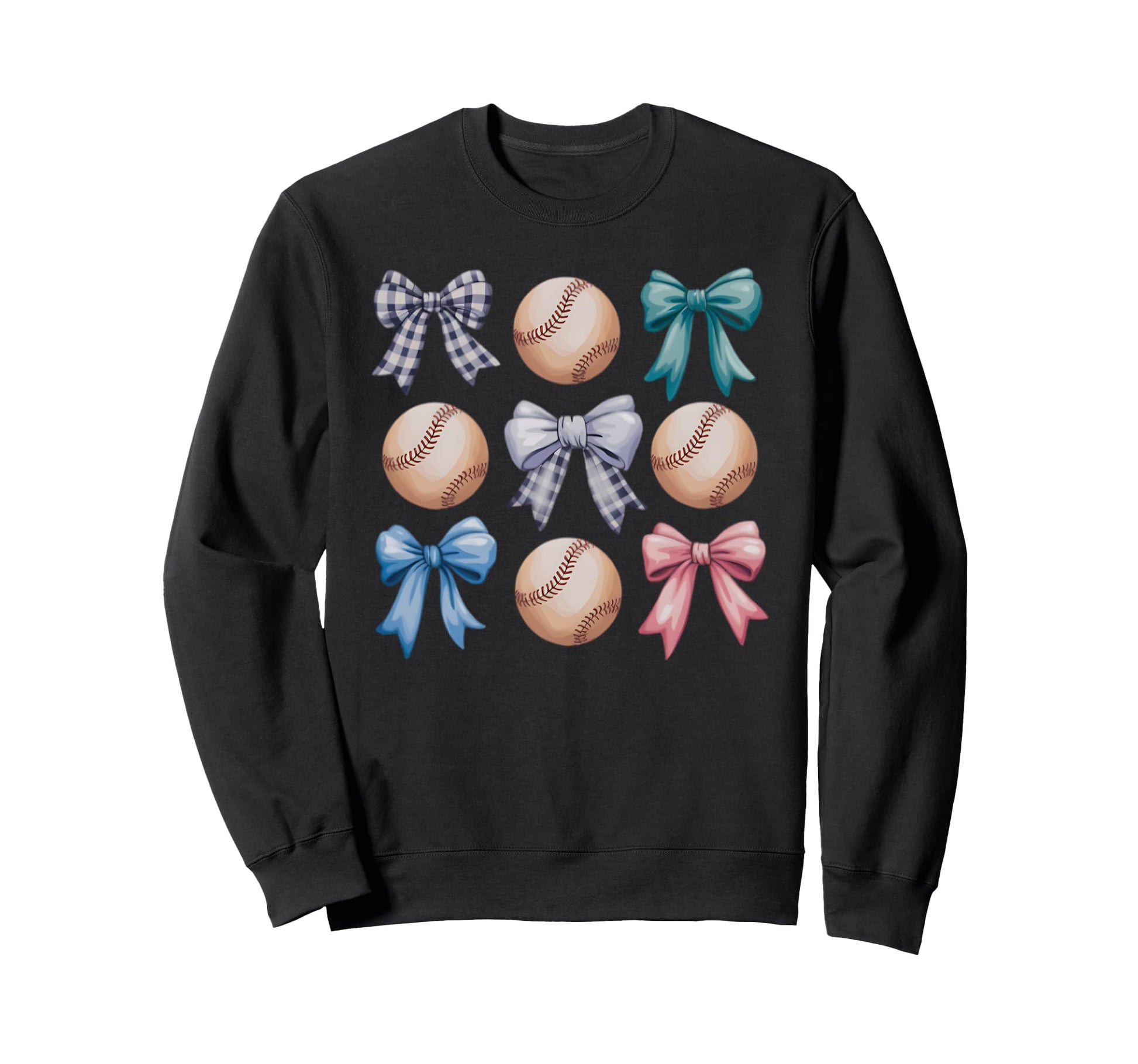 Baseball Coquette Bow Mom Sweatshirt - Casual Everyday Wear Men Women - T-Shirt, Sweatshirt, Hoodie