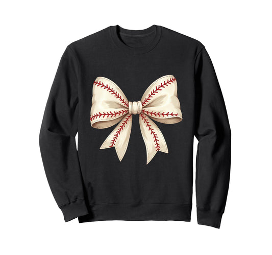 Baseball Coquette Bow Mom Baseball Sweatshirt - Graphic Print for Adults - T-Shirt, Sweatshirt, Hoodie