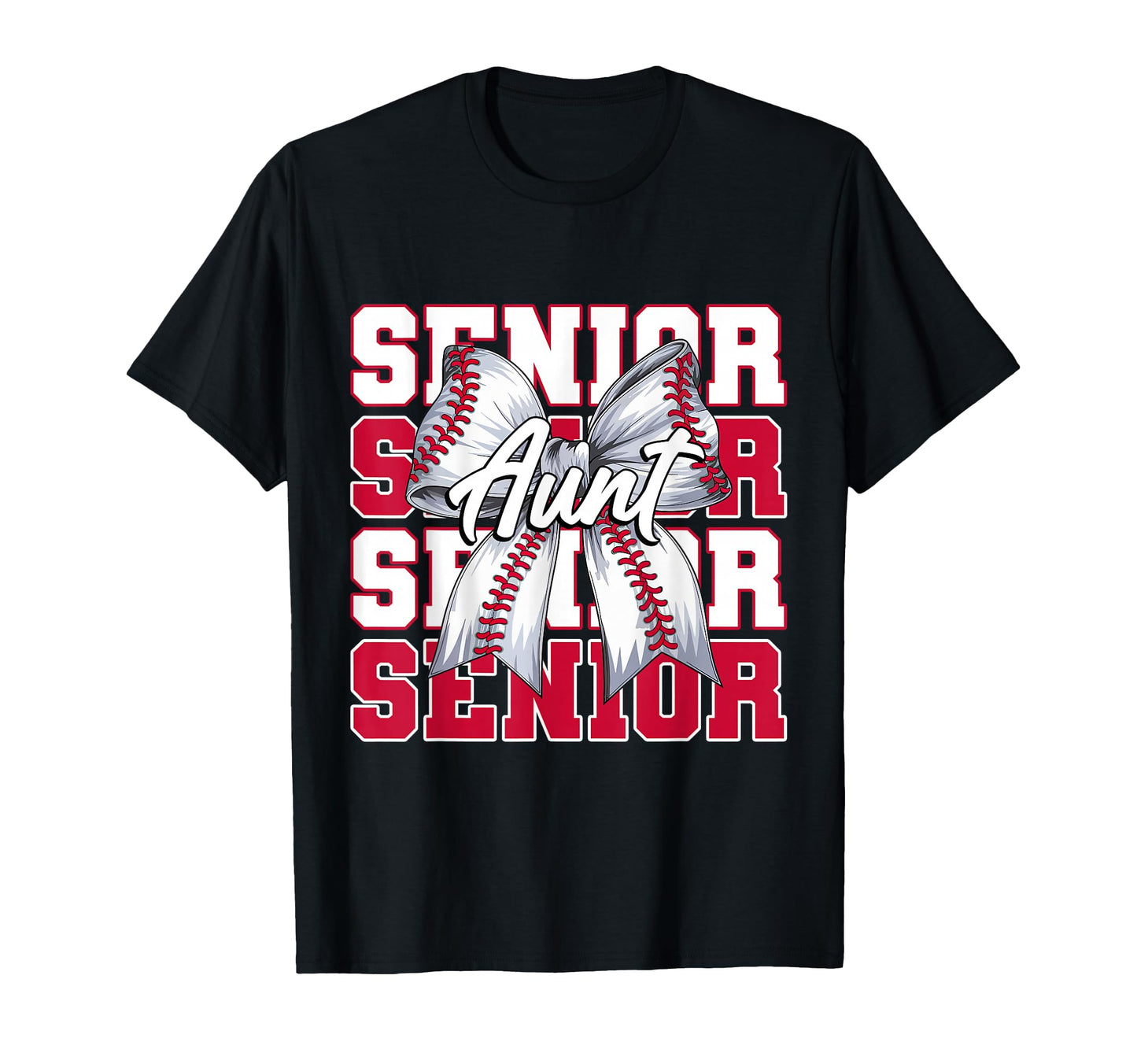 Baseball Aunt Senior 2026 Coquette T-Shirt - Minimalist Print for Adults - T-Shirt, Sweatshirt, Hoodie