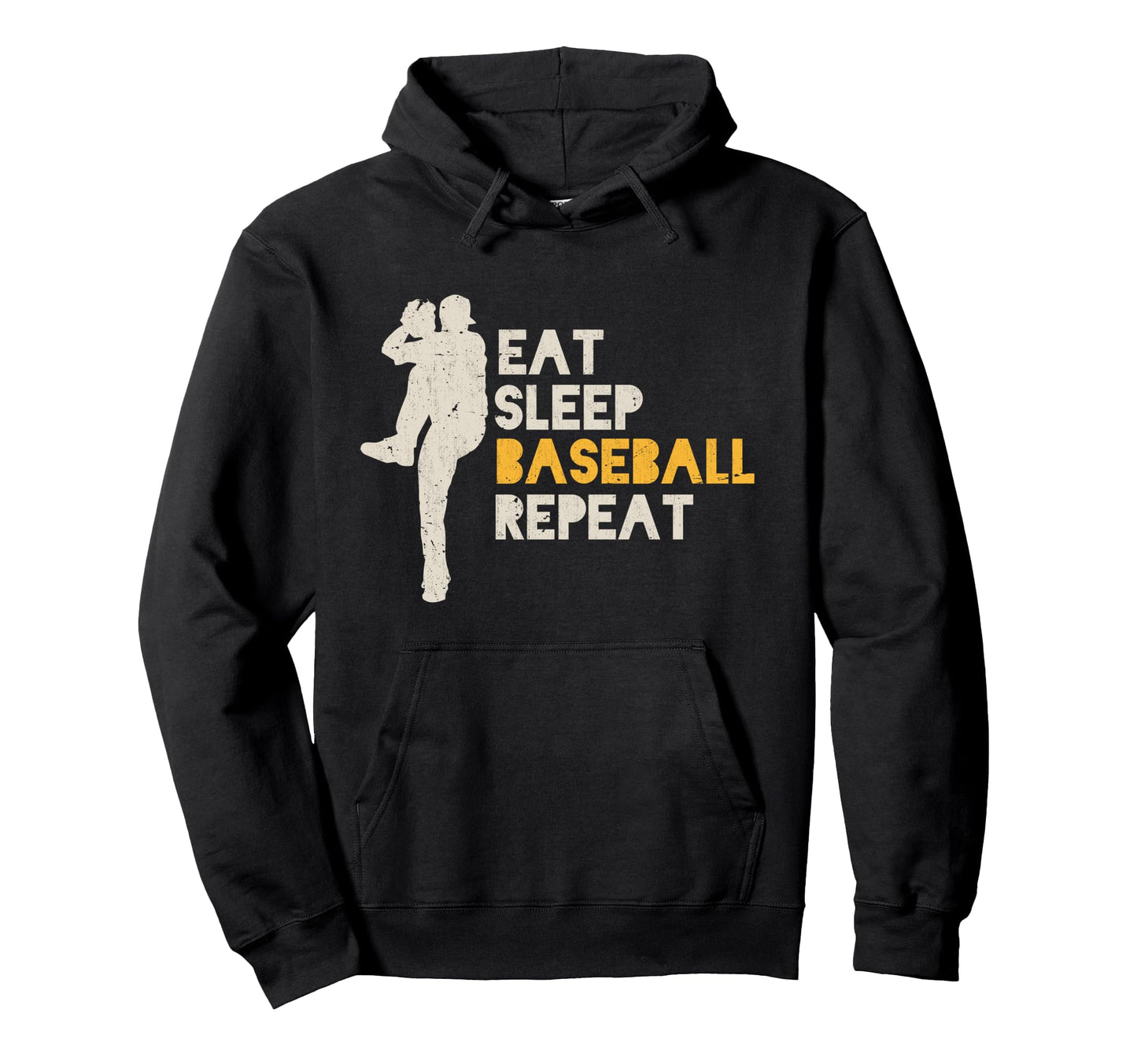 Eat Sleep Baseball Repeat Baseball Hoodie - Aesthetic Graphic Unisex - T-Shirt, Sweatshirt, Hoodie