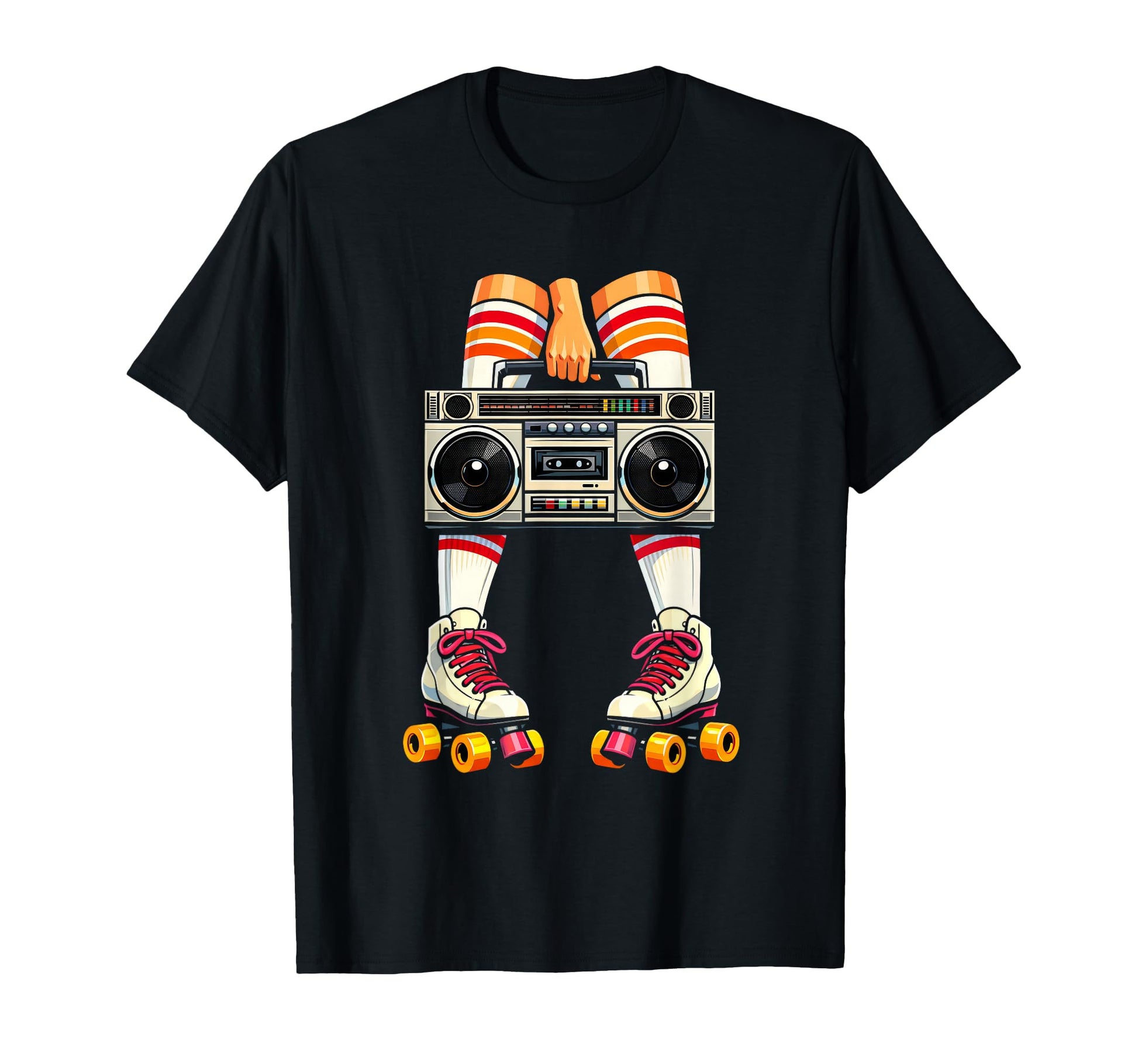 Rollerskates Boombox 80S Party T-Shirt - Novelty Apparel for Adults - T-Shirt, Sweatshirt, Hoodie