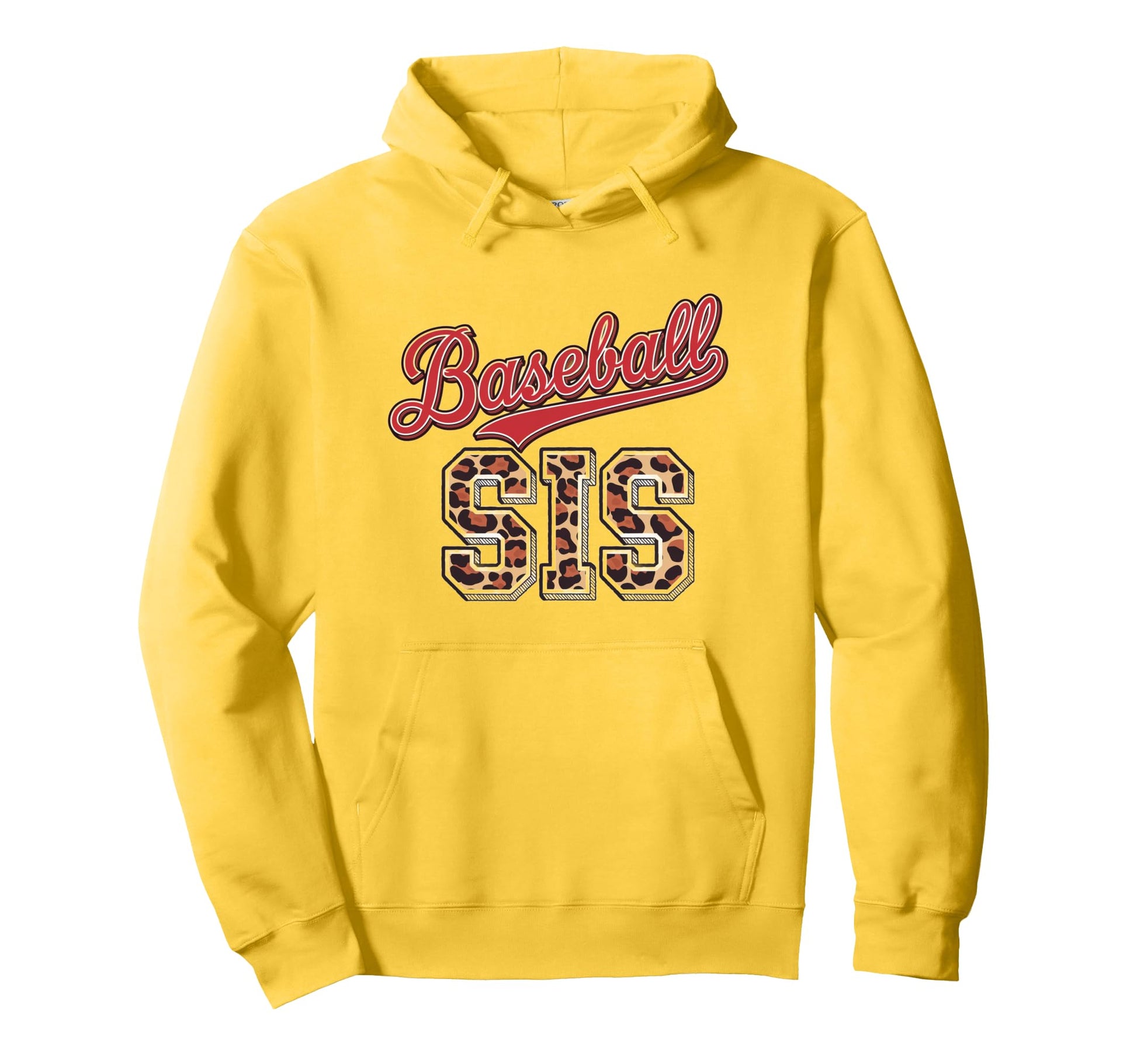 Leopard Baseball Sis Sport Lover Sister Hoodie - Unique Graphic Men Women - T-Shirt, Sweatshirt, Hoodie