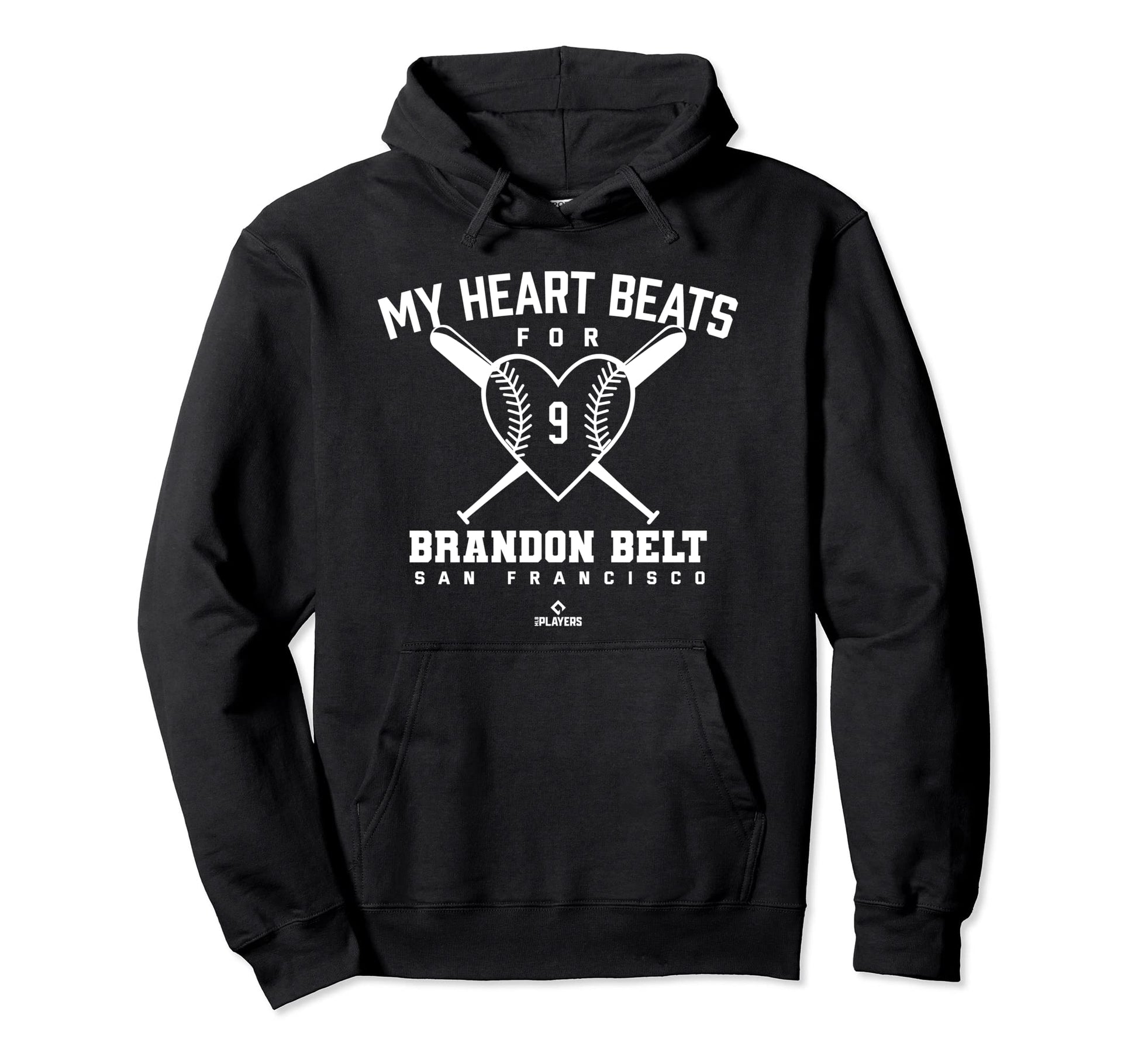 My Heart Beats Brandon Belt Baseball Hoodie - Custom Art Print for Adults - T-Shirt, Sweatshirt, Hoodie