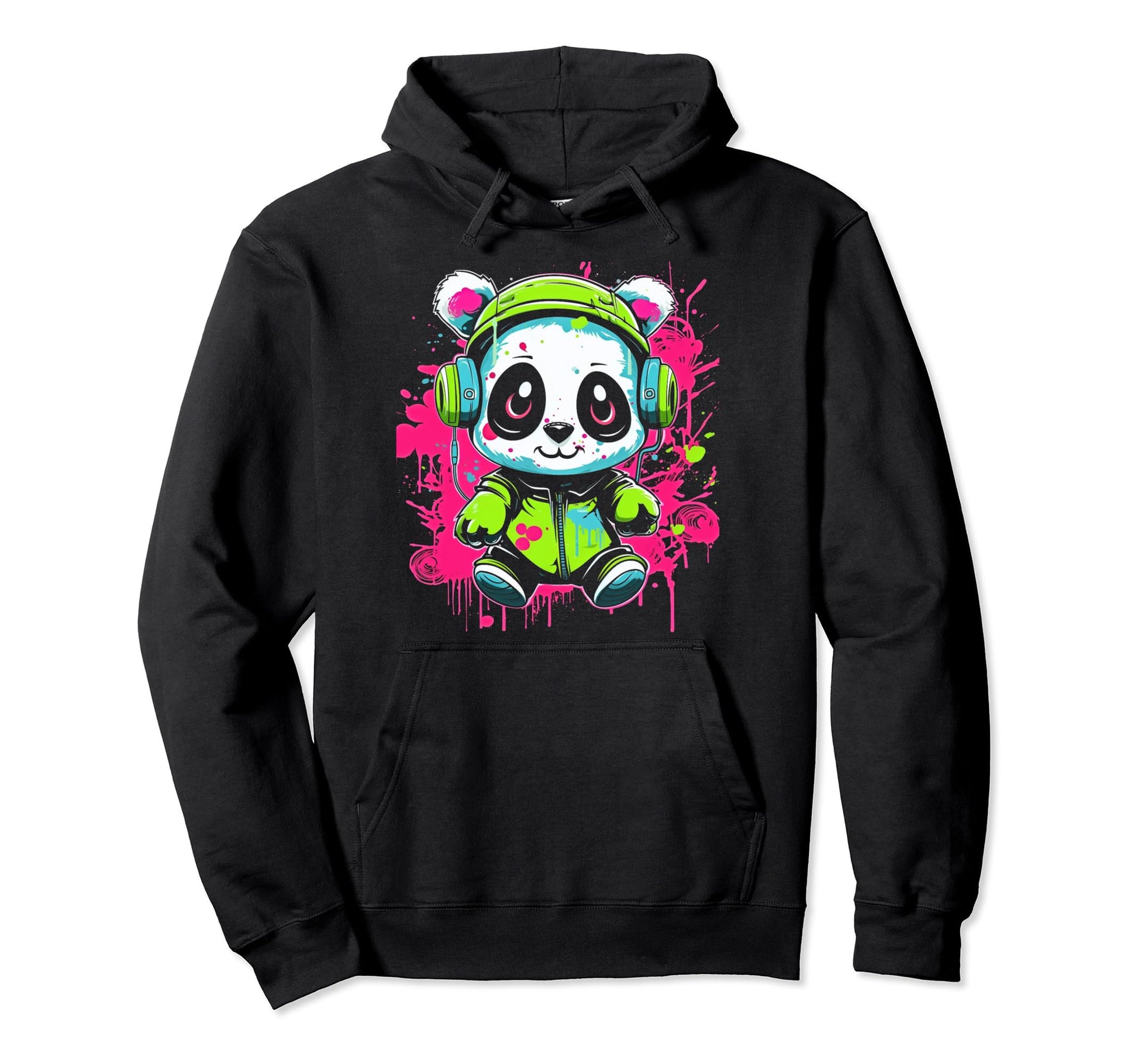 Kawaii Panda Dj Japanese Edm Y2K Hoodie - Casual Everyday Wear Unisex - T-Shirt, Sweatshirt, Hoodie