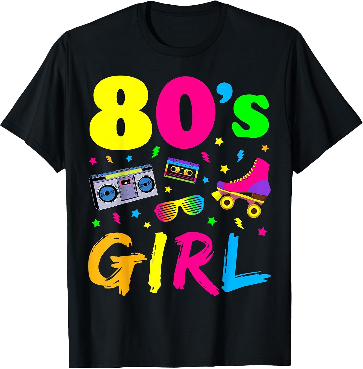 80's Girl Birthday Party Costume Retro Vintage Gift - Adult & Kids T-Shirts, Sweatshirts & Hoodies apparel design preview 1