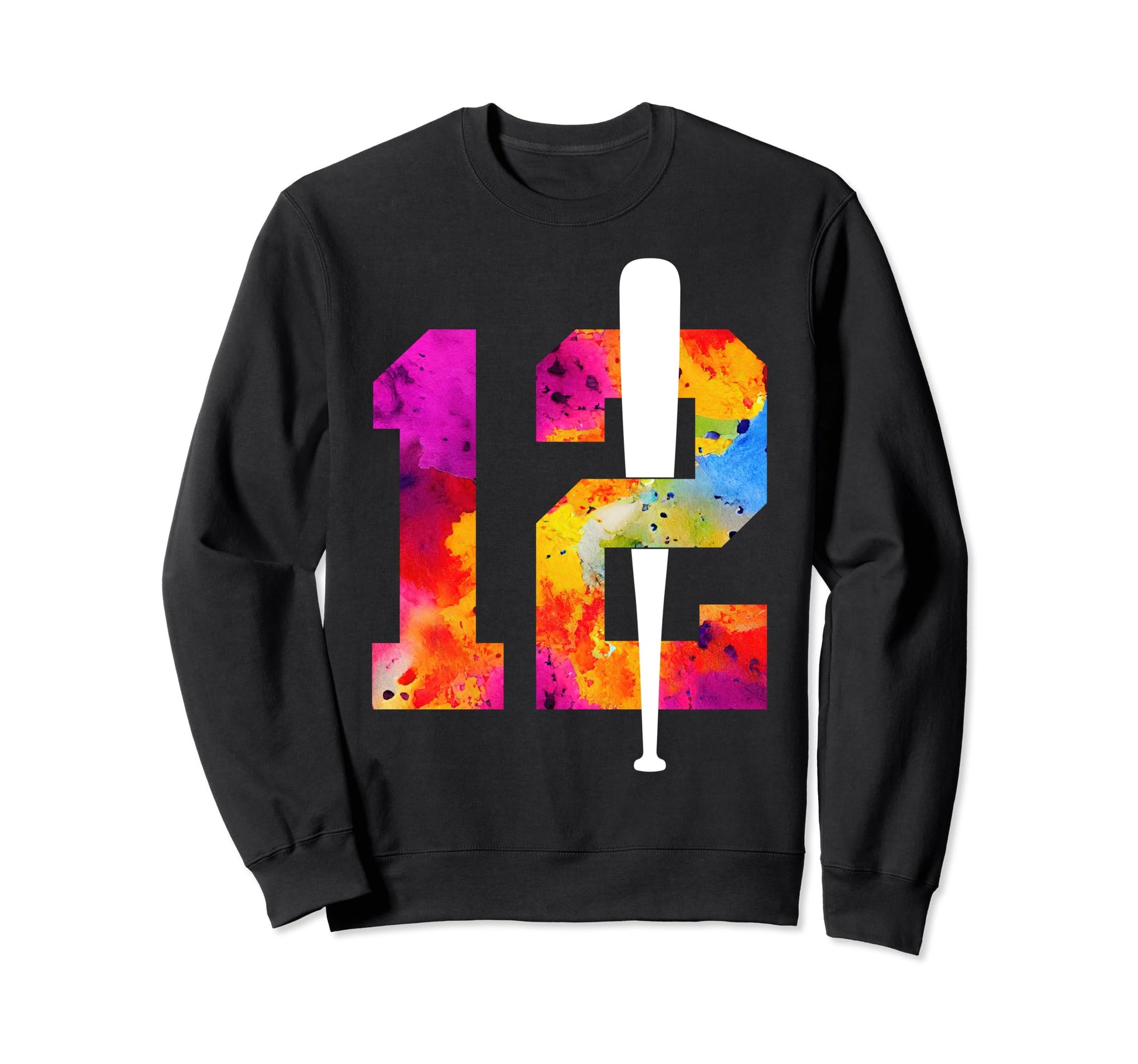 Number 12 Years Baseball 12Th Birthday Sweatshirt - Trendy Graphic Unisex - T-Shirt, Sweatshirt, Hoodie