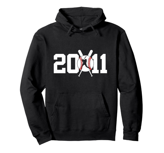 2011 Baseball 15Th Birthday Hoodie - Trendy Graphic for Adults - T-Shirt, Sweatshirt, Hoodie