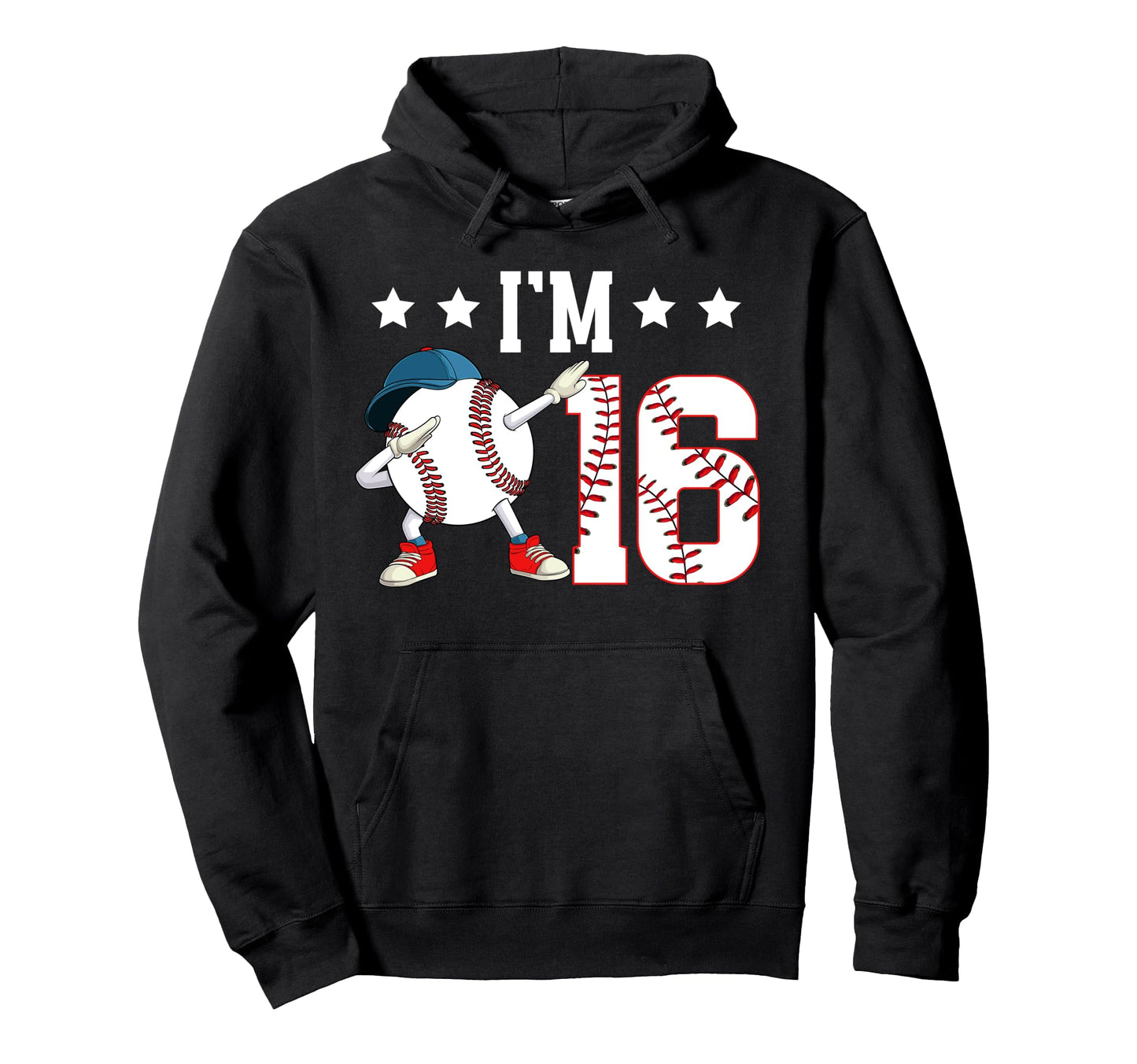 16Th Baseball Birthday Sixteen Year Hoodie - Minimalist Print for Adults - T-Shirt, Sweatshirt, Hoodie