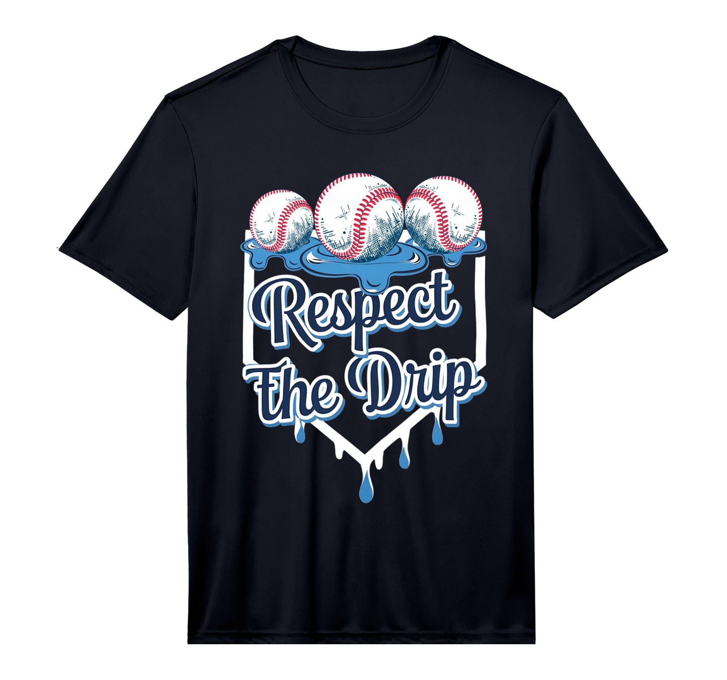 Respect Drip Baseball Home Plate Ice T-Shirt - Aesthetic Graphic Unisex - T-Shirt, Sweatshirt, Hoodie