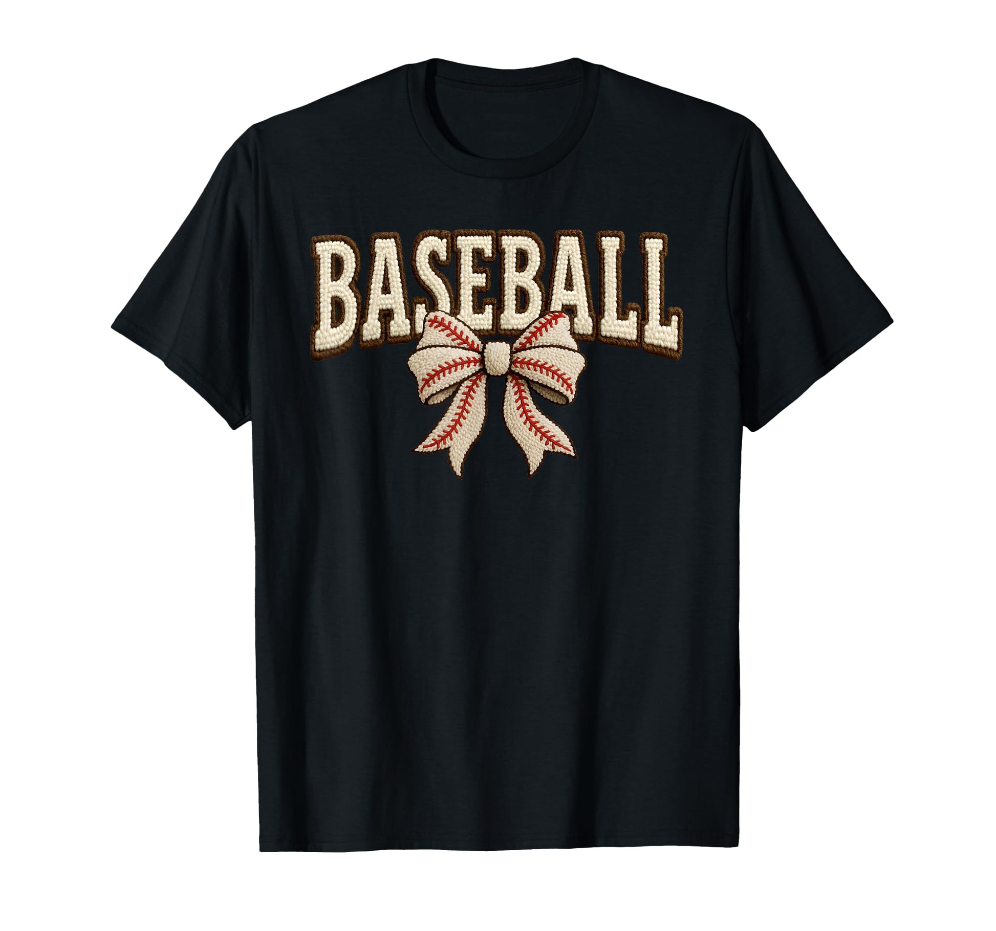 Baseball Season Coquette Bow Crochet T-Shirt - Unique Graphic Men Women - T-Shirt, Sweatshirt, Hoodie