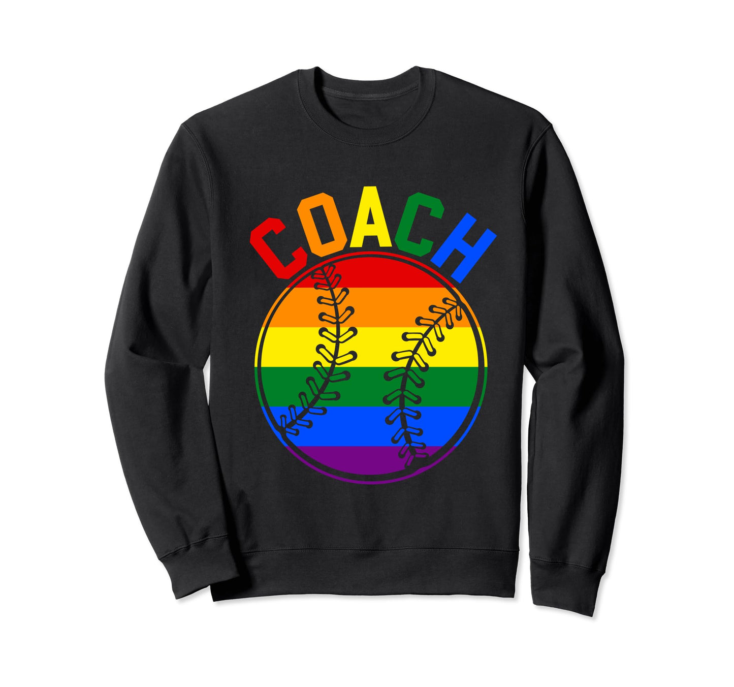 Coach Rainbow Baseball Coach Sport Sweatshirt - Trendy Graphic for Adults - T-Shirt, Sweatshirt, Hoodie