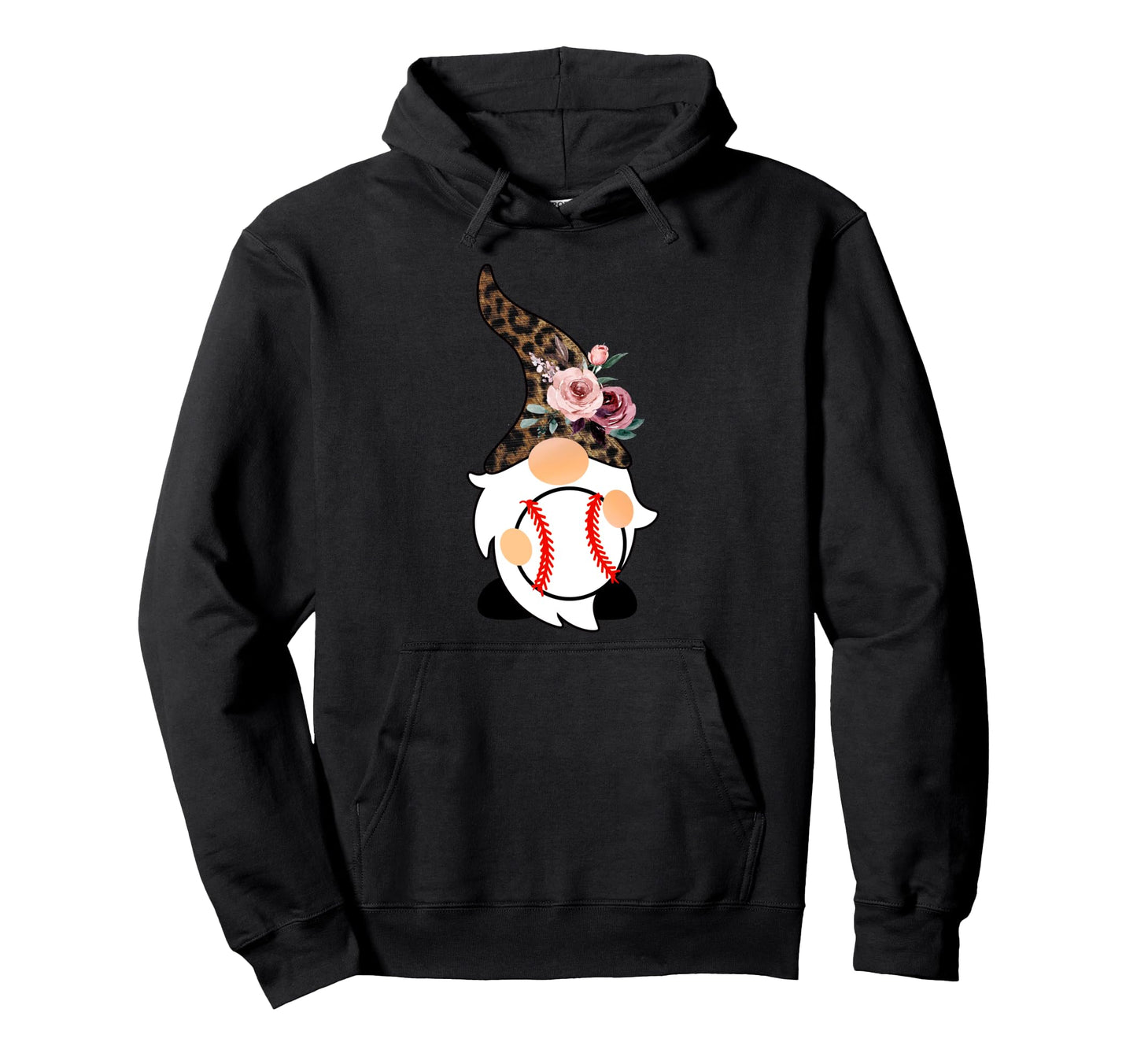 Leopard Gnome Baseball Player Hoodie - Graphic Print Men Women - T-Shirt, Sweatshirt, Hoodie
