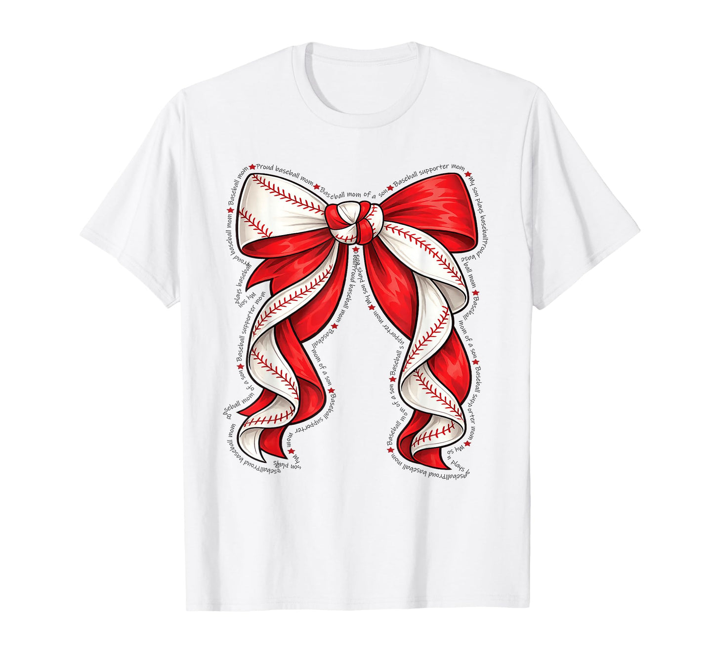 Baseball Mama Bow Baseball T-Shirt - Casual Everyday Wear Men Women - T-Shirt, Sweatshirt, Hoodie