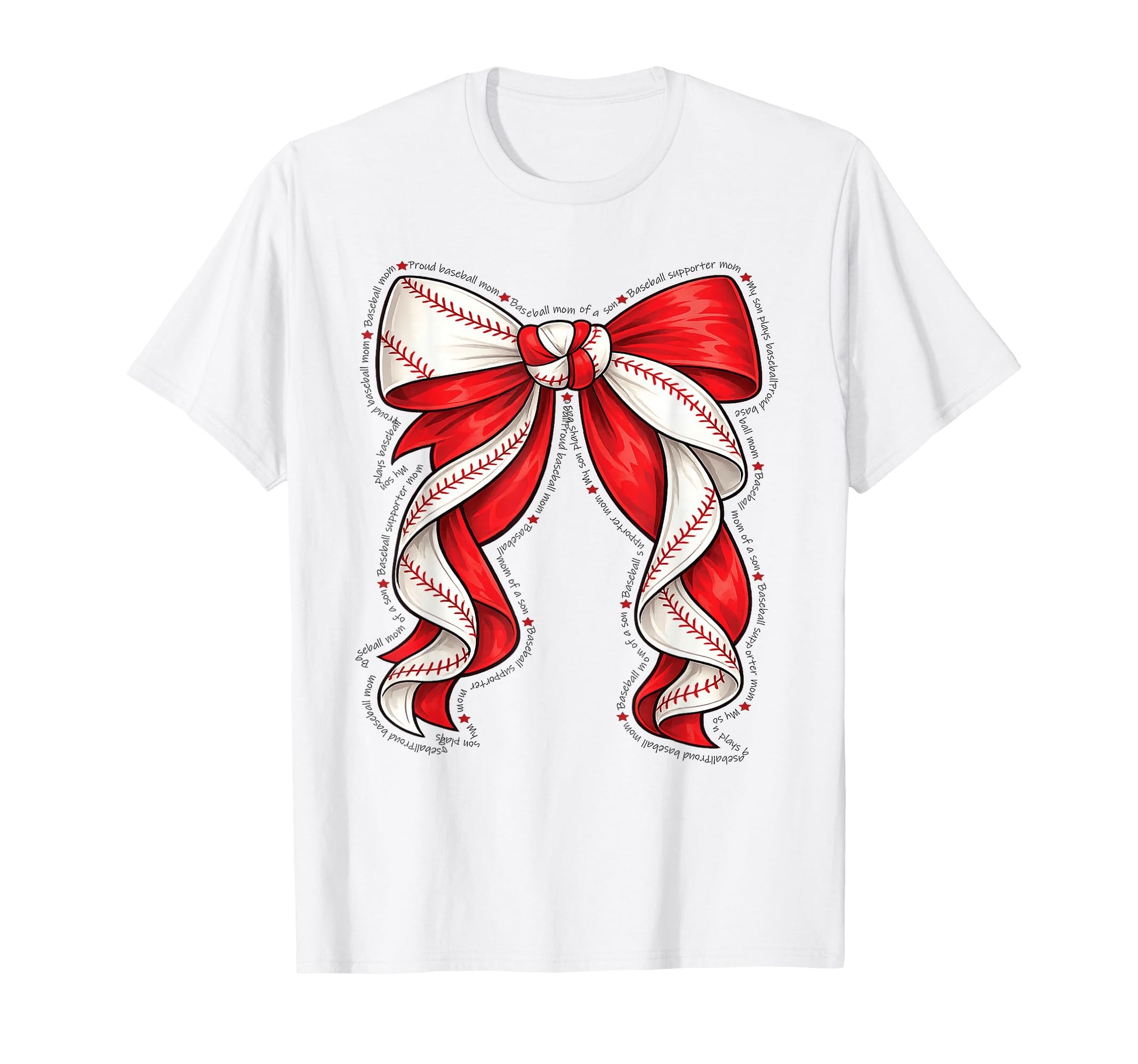 Baseball Mama Bow Baseball T-Shirt - Casual Everyday Wear Men Women - T-Shirt, Sweatshirt, Hoodie