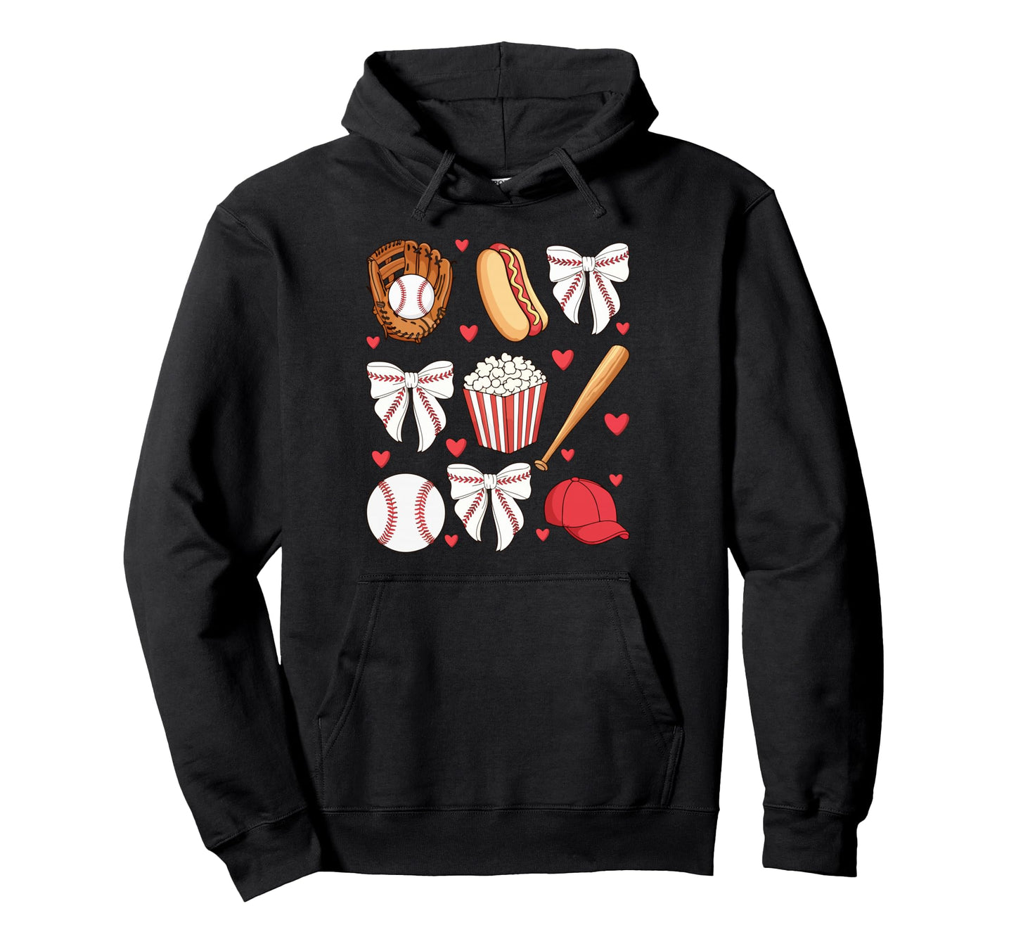 Baseball Bow Baseball Mom Mama Mothers Day Hoodie - Custom Art Print Unisex - T-Shirt, Sweatshirt, Hoodie