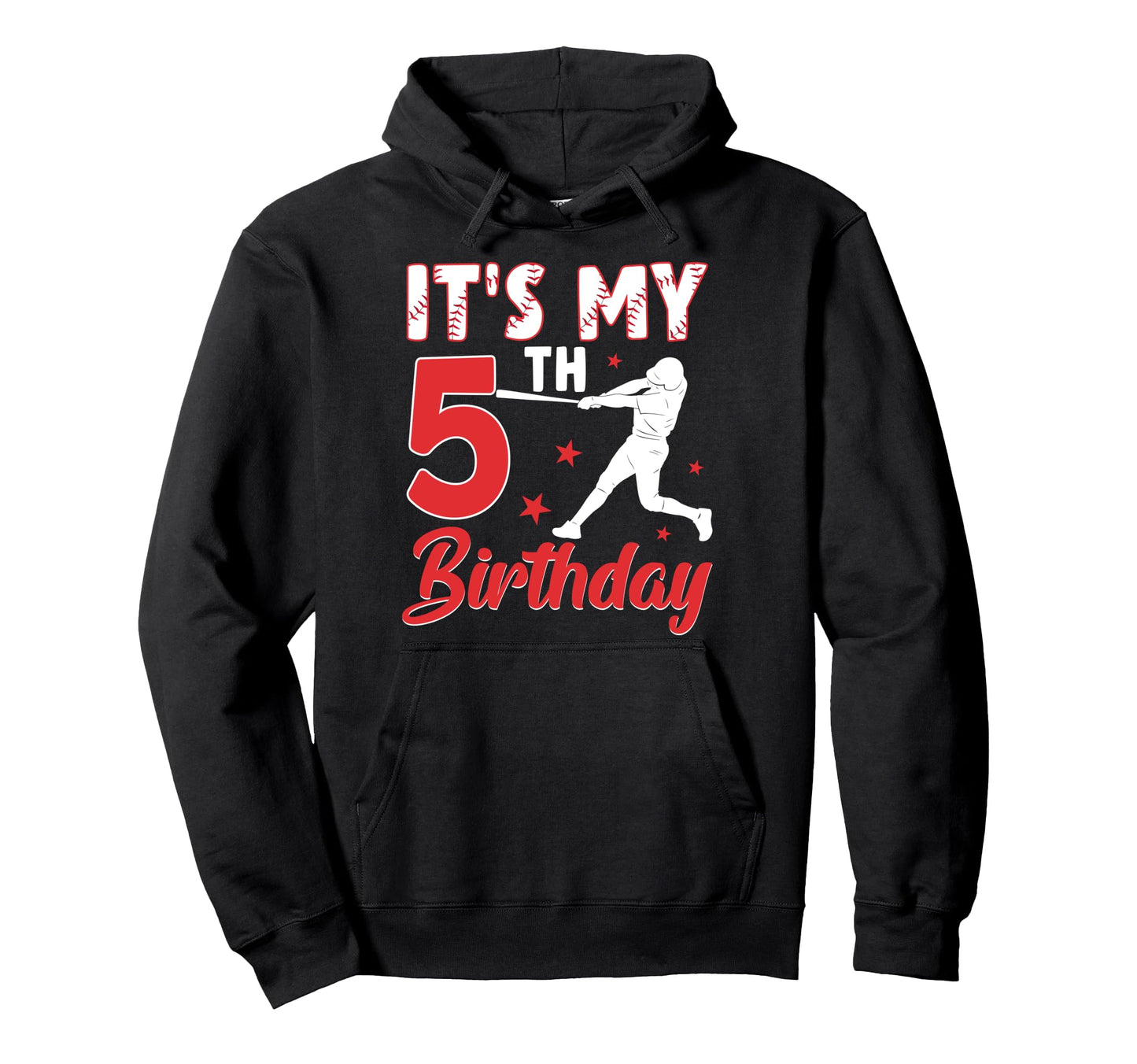 Its My 5Th Birthday Baseball Party 5 Hoodie - Trendy Graphic for Adults - T-Shirt, Sweatshirt, Hoodie
