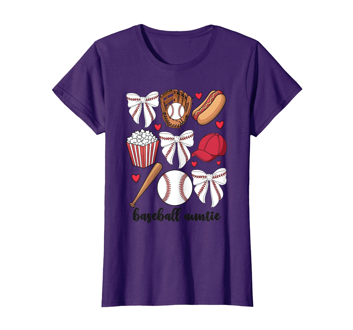 Baseball Auntie Coquette Bow Nephew T-Shirt - Custom Art Print Unisex - T-Shirt, Sweatshirt, Hoodie