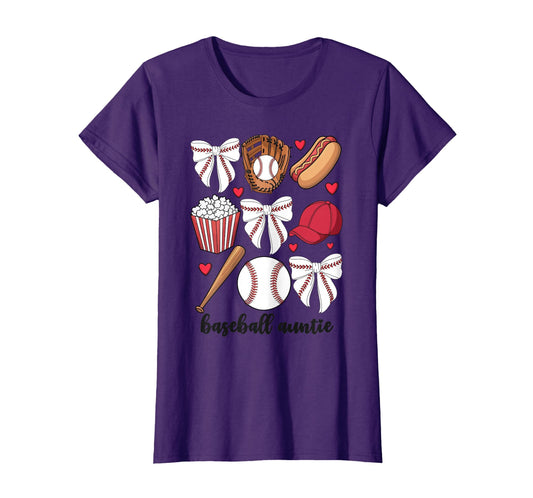 Baseball Auntie Coquette Bow Nephew T-Shirt - Custom Art Print Unisex - T-Shirt, Sweatshirt, Hoodie