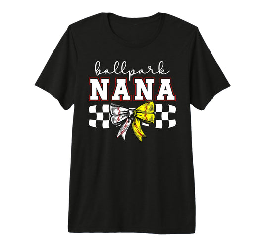 Ballpark Nana Softball Baseball Nana T-Shirt - Unique Graphic for Adults - T-Shirt, Sweatshirt, Hoodie