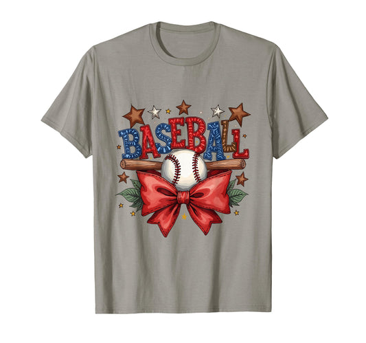 Baseball Coquette Bow Game Day T-Shirt - Fun Novelty Design for Adults - T-Shirt, Sweatshirt, Hoodie