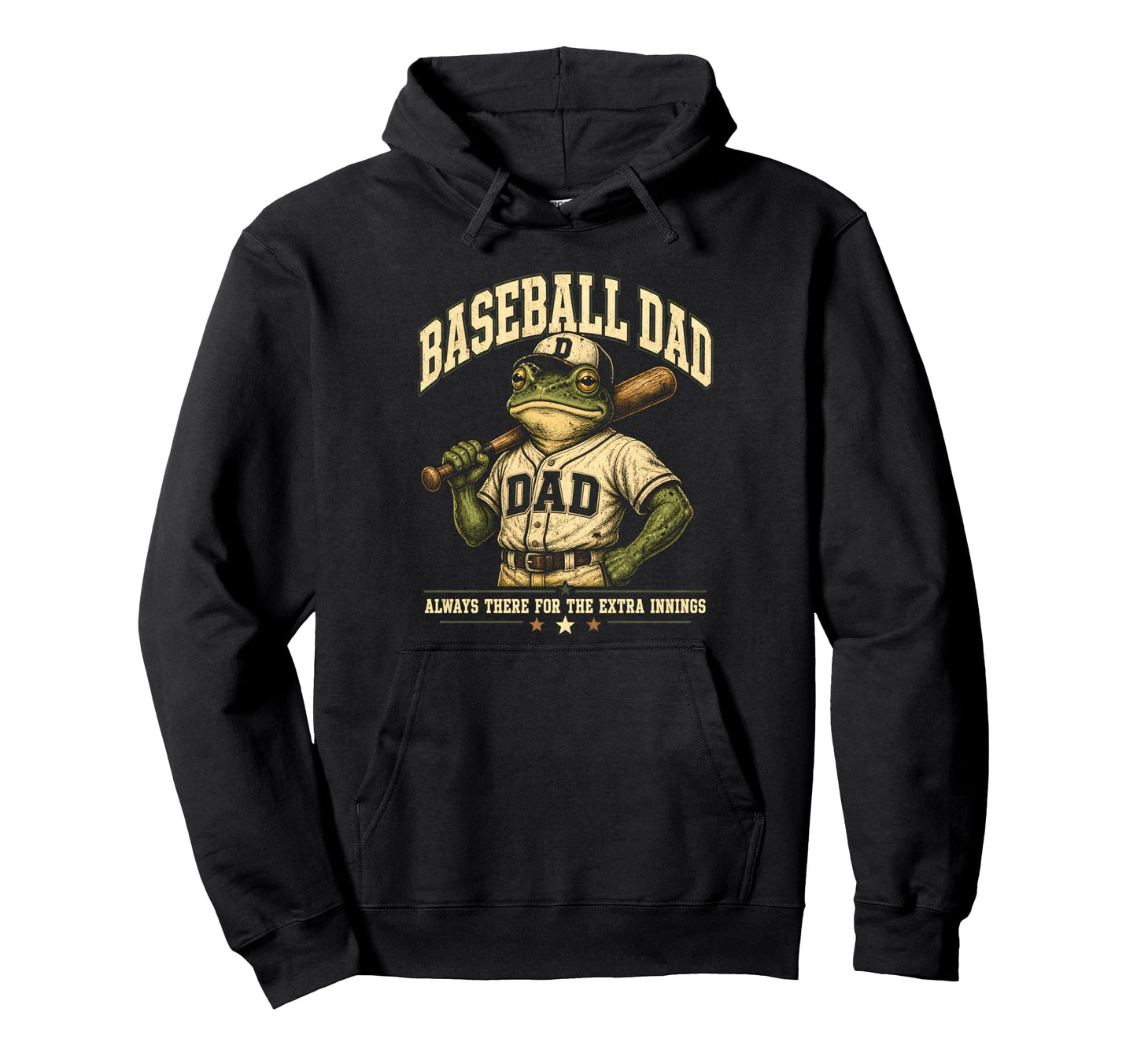 Funny Baseball Dad Frog Extra Innings Hoodie - Trendy Graphic Unisex - T-Shirt, Sweatshirt, Hoodie