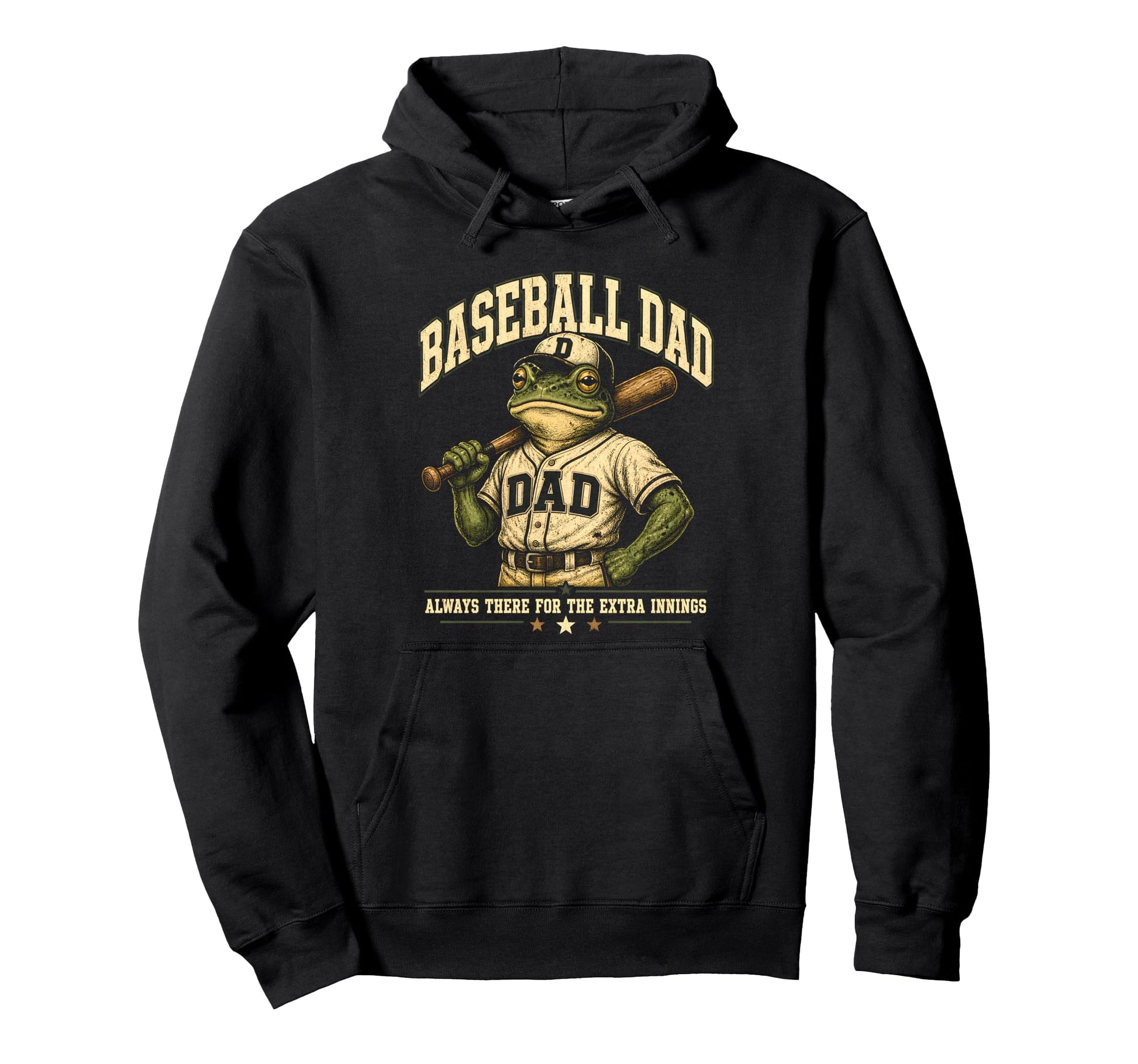 Funny Baseball Dad Frog Extra Innings Hoodie - Trendy Graphic Unisex - T-Shirt, Sweatshirt, Hoodie
