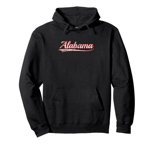 Alabama Varsity Distressed Throwback Hoodie - Unique Graphic for Adults - T-Shirt, Sweatshirt, Hoodie