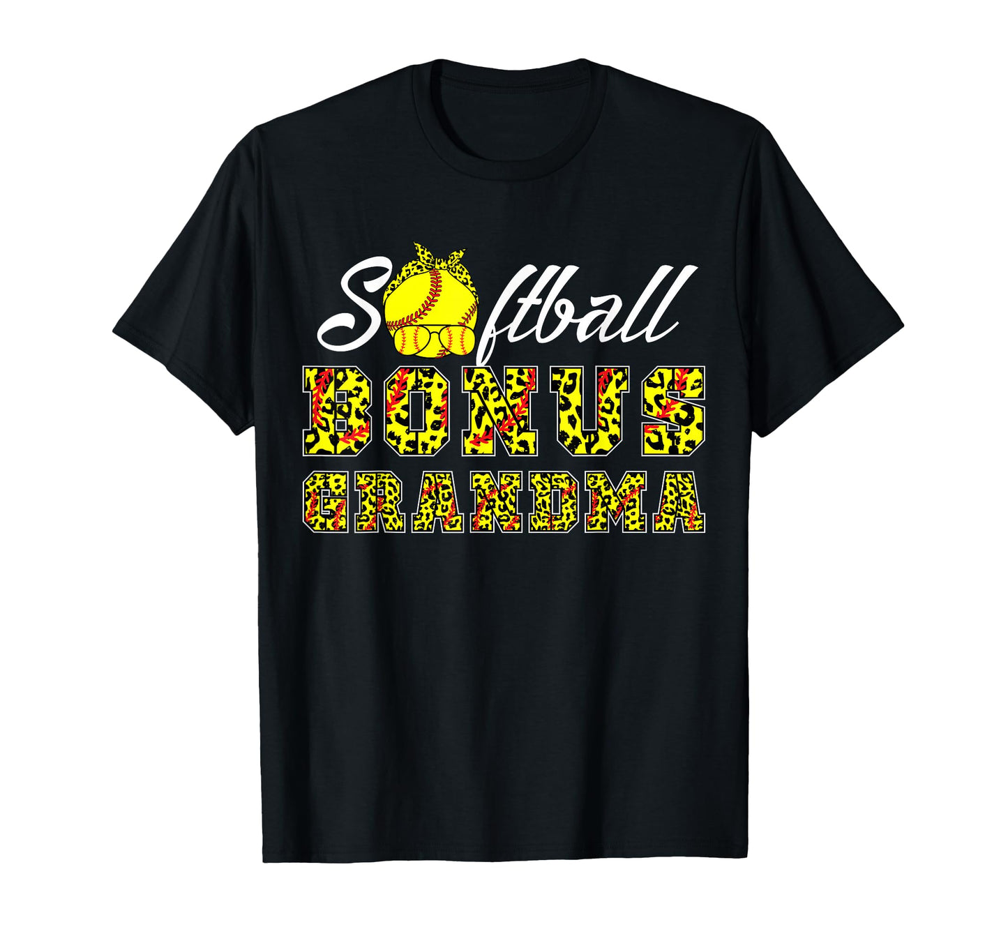 Softball Bonus Grandma Leopard Game Day T-Shirt - Streetwear Style Unisex - T-Shirt, Sweatshirt, Hoodie