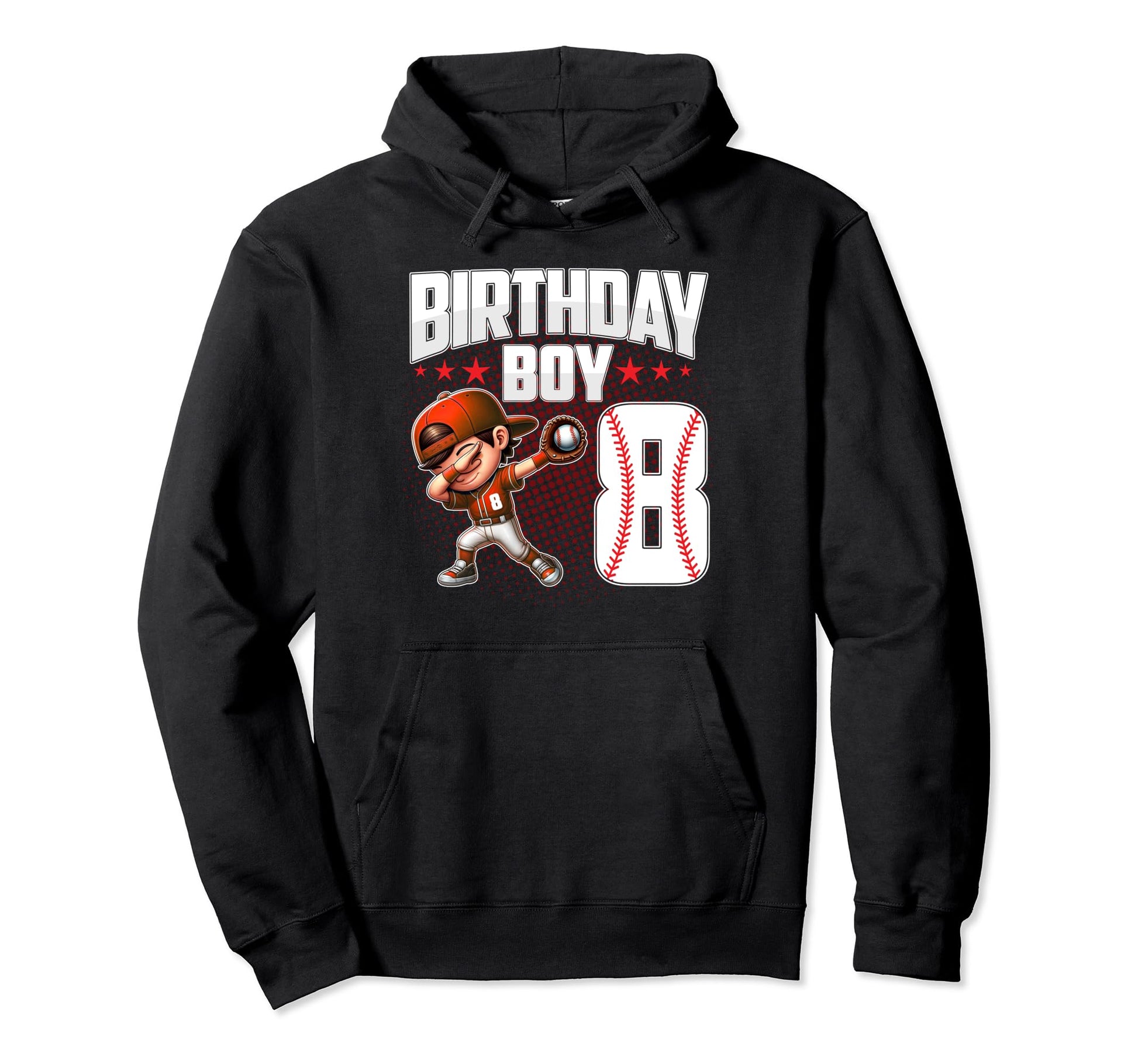 8Th Birthday Baseball Dabbing 8 Hoodie - Casual Everyday Wear Men Women - T-Shirt, Sweatshirt, Hoodie