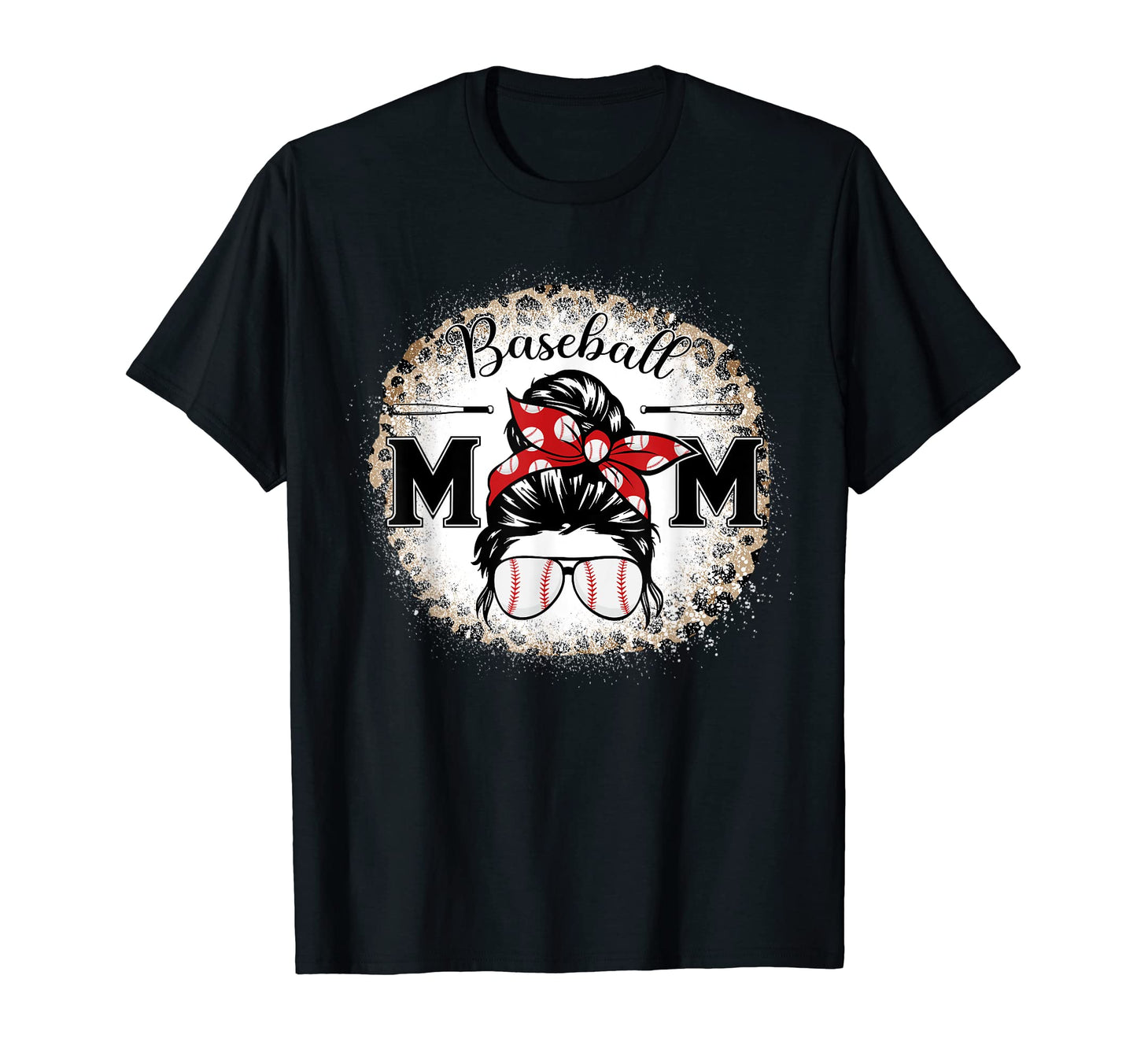Baseball Mom Leopard Happy T-Shirt - Casual Everyday Wear Men Women - T-Shirt, Sweatshirt, Hoodie