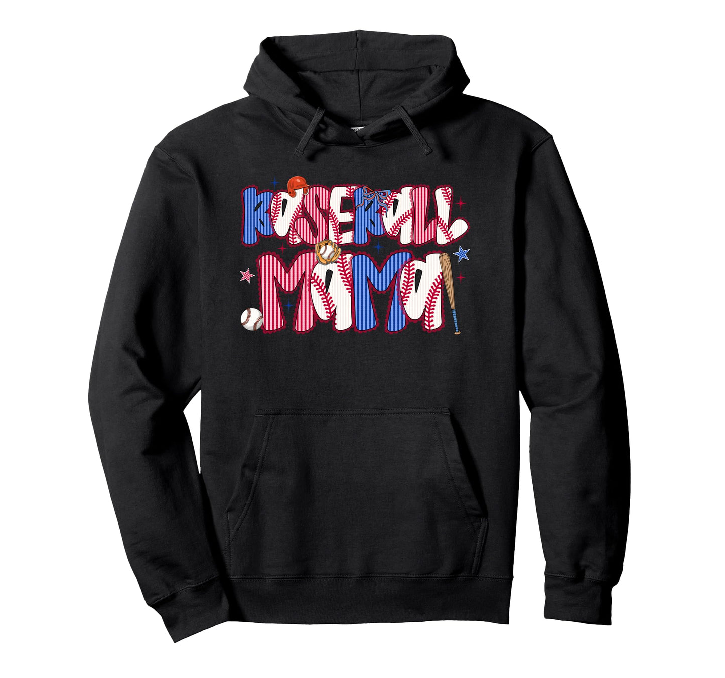 Baseball Mama Bow Lace Mothers Hoodie - Casual Everyday Wear for Adults - T-Shirt, Sweatshirt, Hoodie