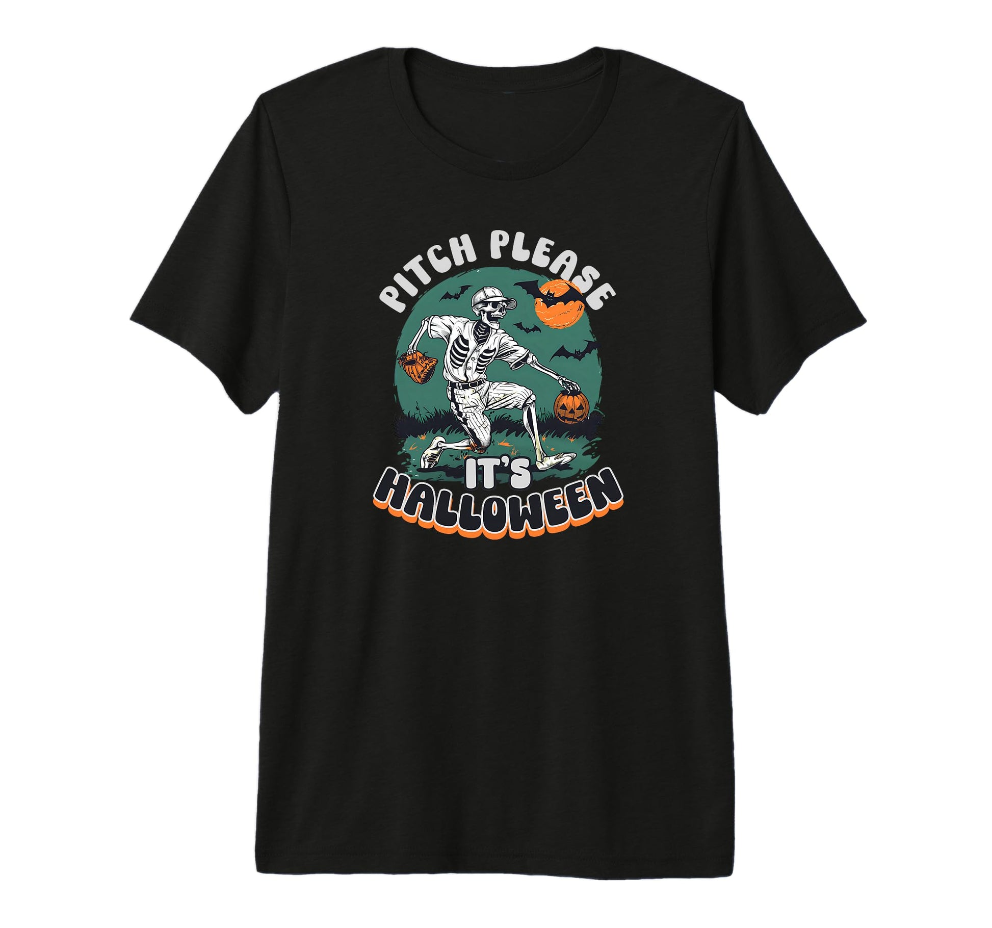 Halloween Baseball Pitch Please Its T-Shirt - Minimalist Print Men Women - T-Shirt, Sweatshirt, Hoodie