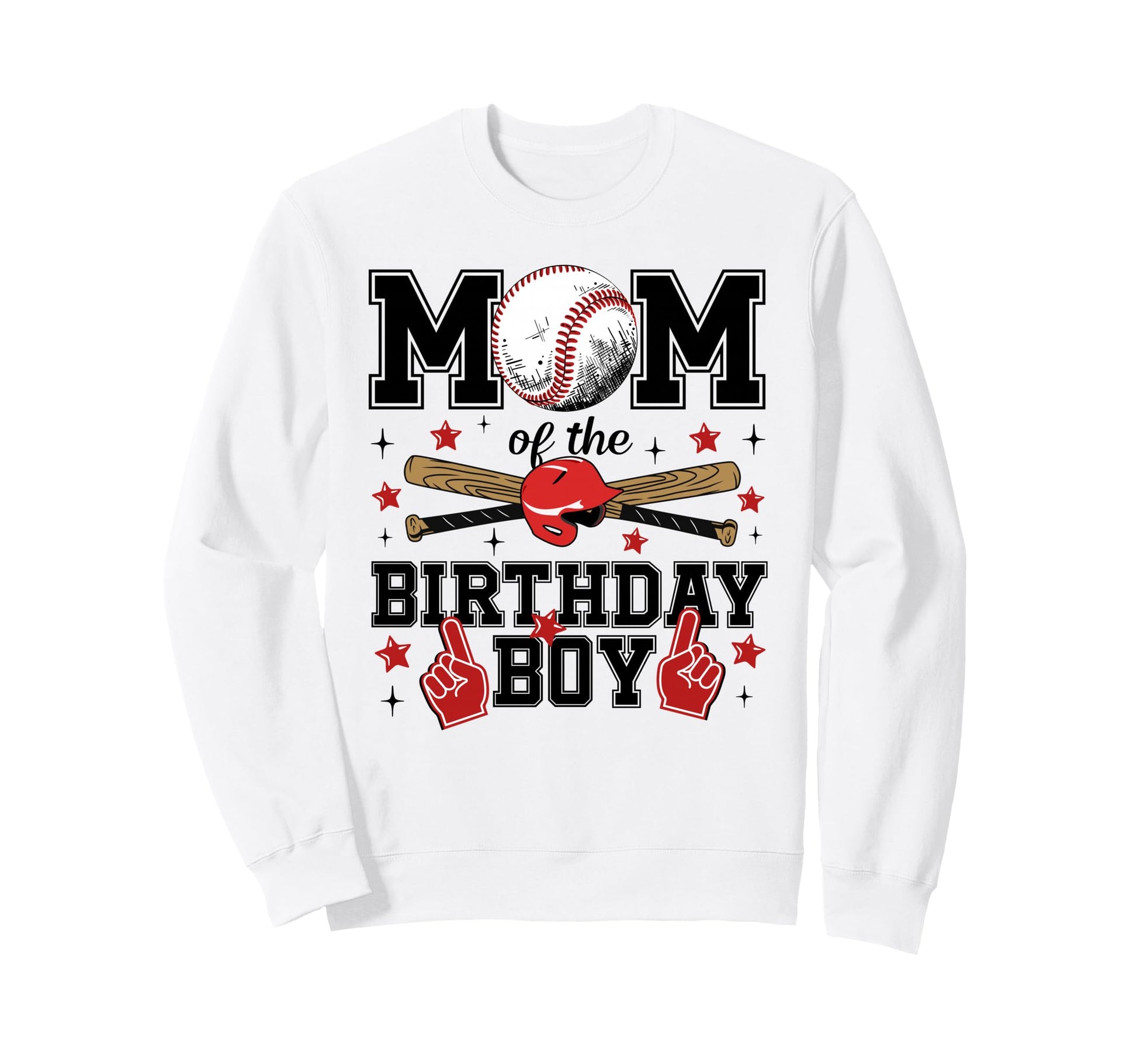 Mom Birthday Baseball Sport Family Sweatshirt - Unique Graphic Unisex - T-Shirt, Sweatshirt, Hoodie