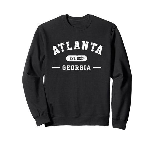 Atlanta Georgia Est 1837 Athletic Sweatshirt - Minimalist Print for Adults - T-Shirt, Sweatshirt, Hoodie