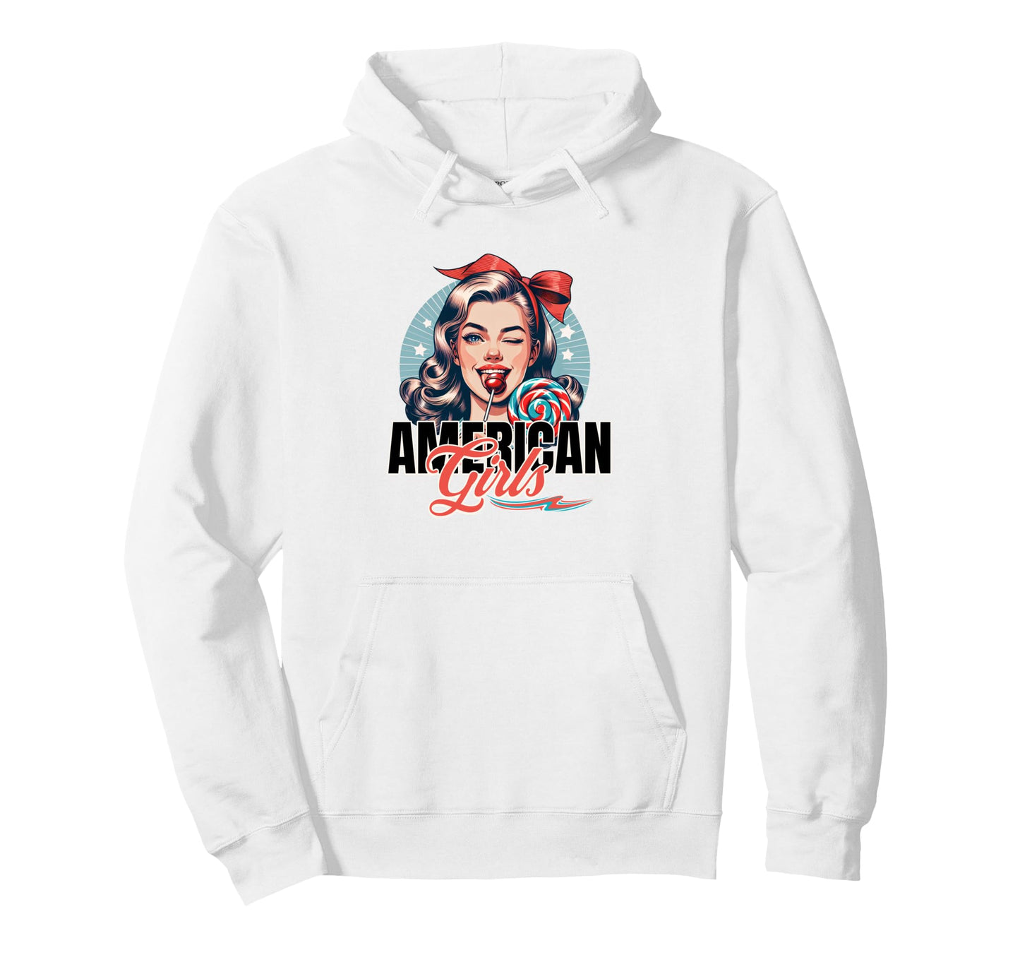 I Love American 50S Lollipop 4Th July Hoodie - Minimalist Print for Adults - T-Shirt, Sweatshirt, Hoodie